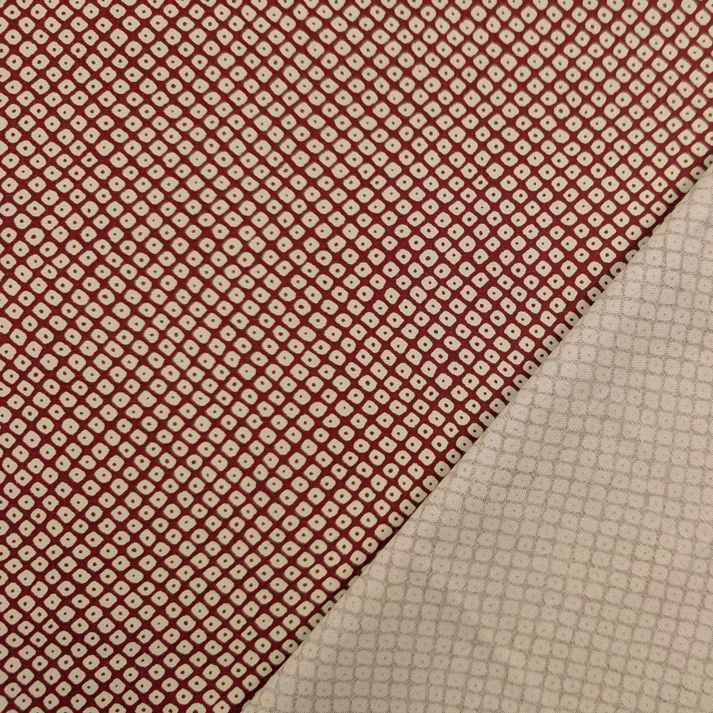 Popeline Cotone Bordeaux con Rombi Astratti Image