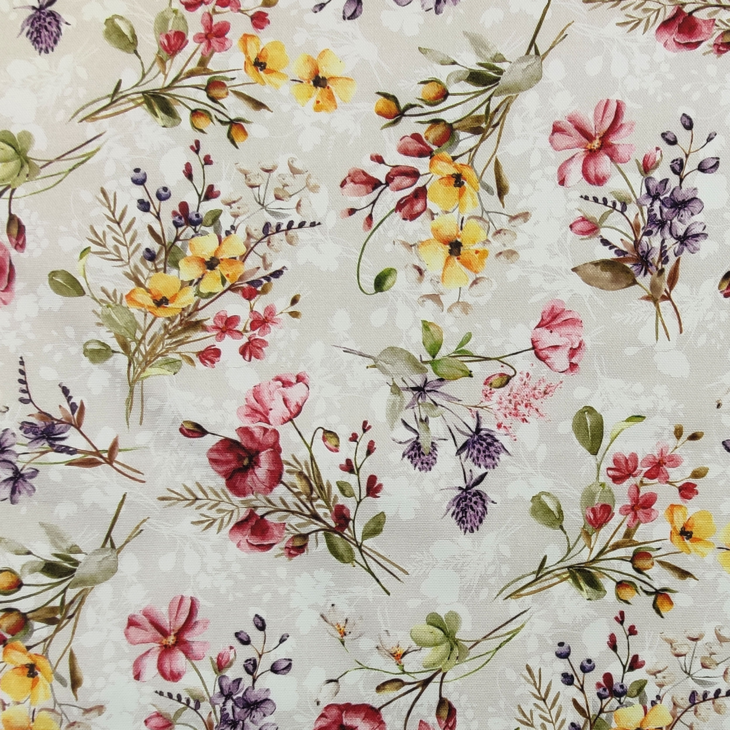 Panama di Cotone Bianco con Fiori Colorati 