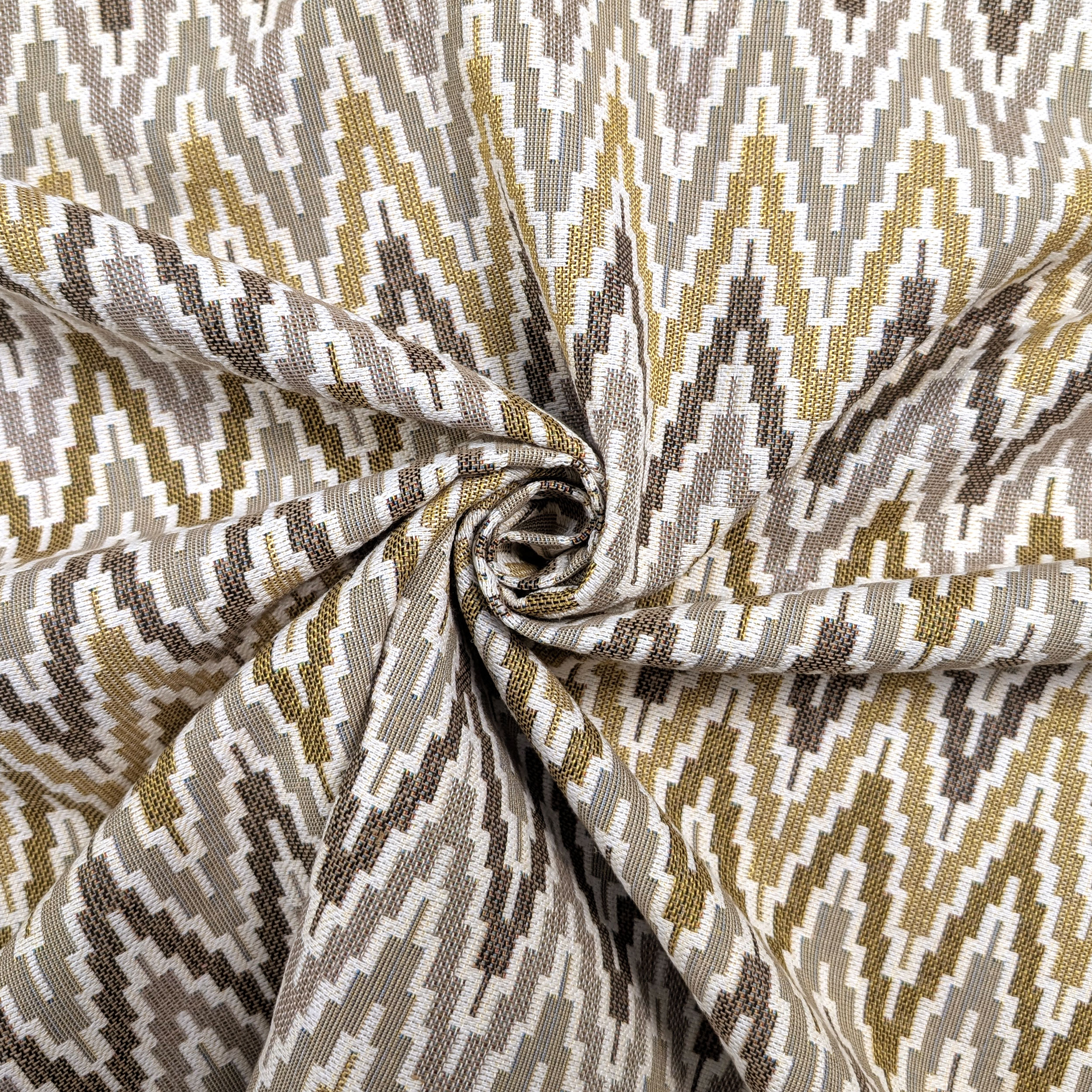 Jacquard Zig Zag Astratto Toni Marroni Image