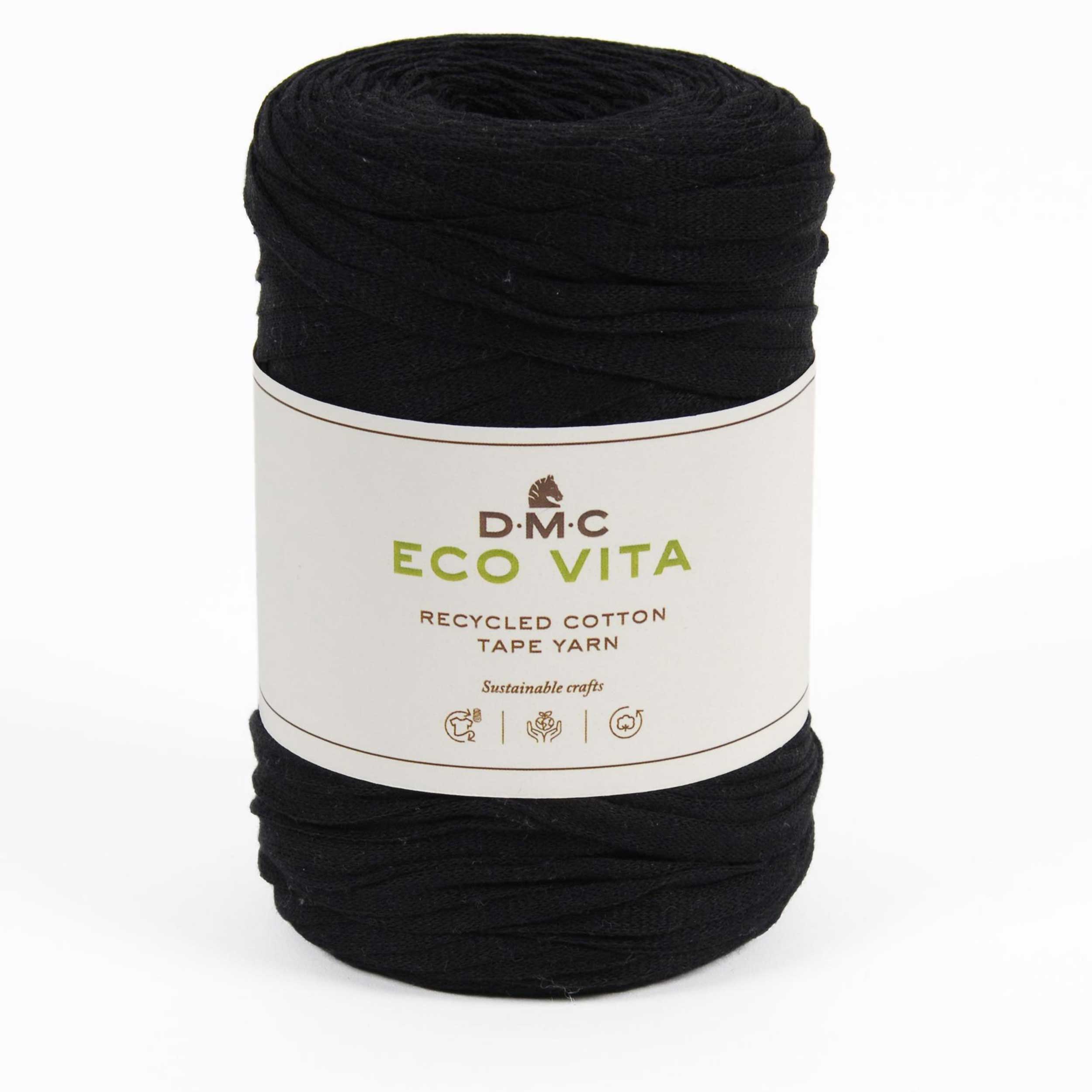 Fettuccia Tape Yarn Eco Vita DMC Nero - Main Image