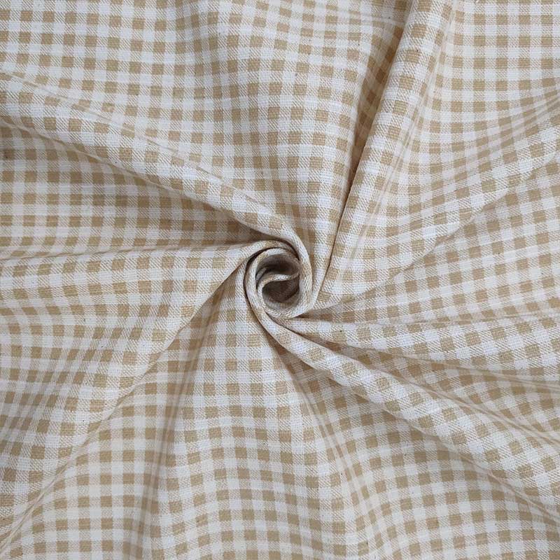 Tessuto cotone arredo quadretto ocra
