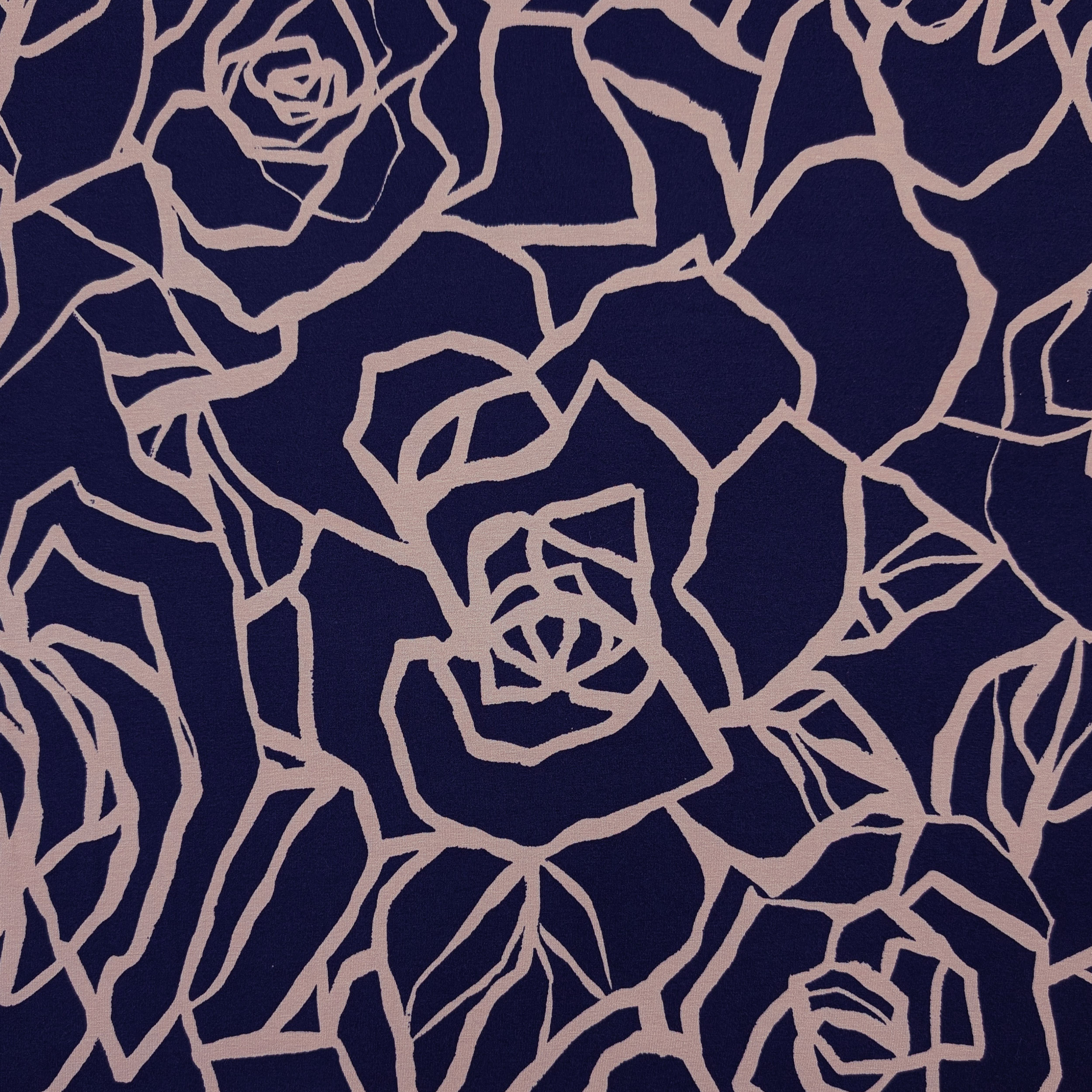 Jersey Viscosa Blu Rose Grandi Image