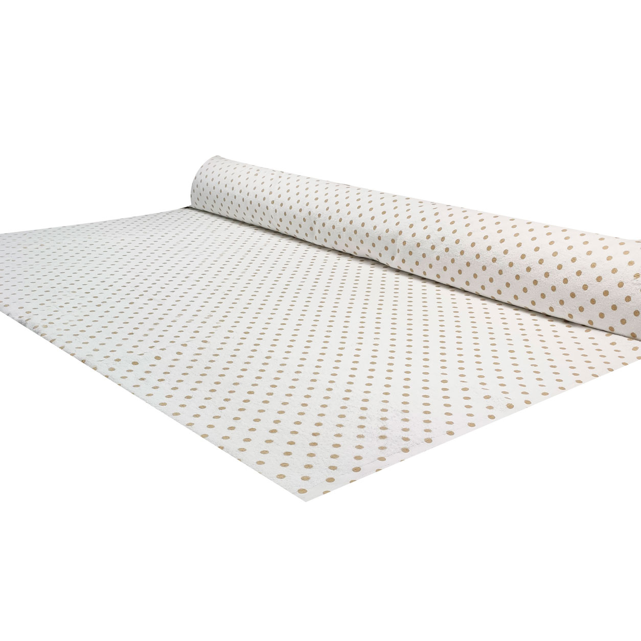 Tessuto Spugna Pois Stampati Beige