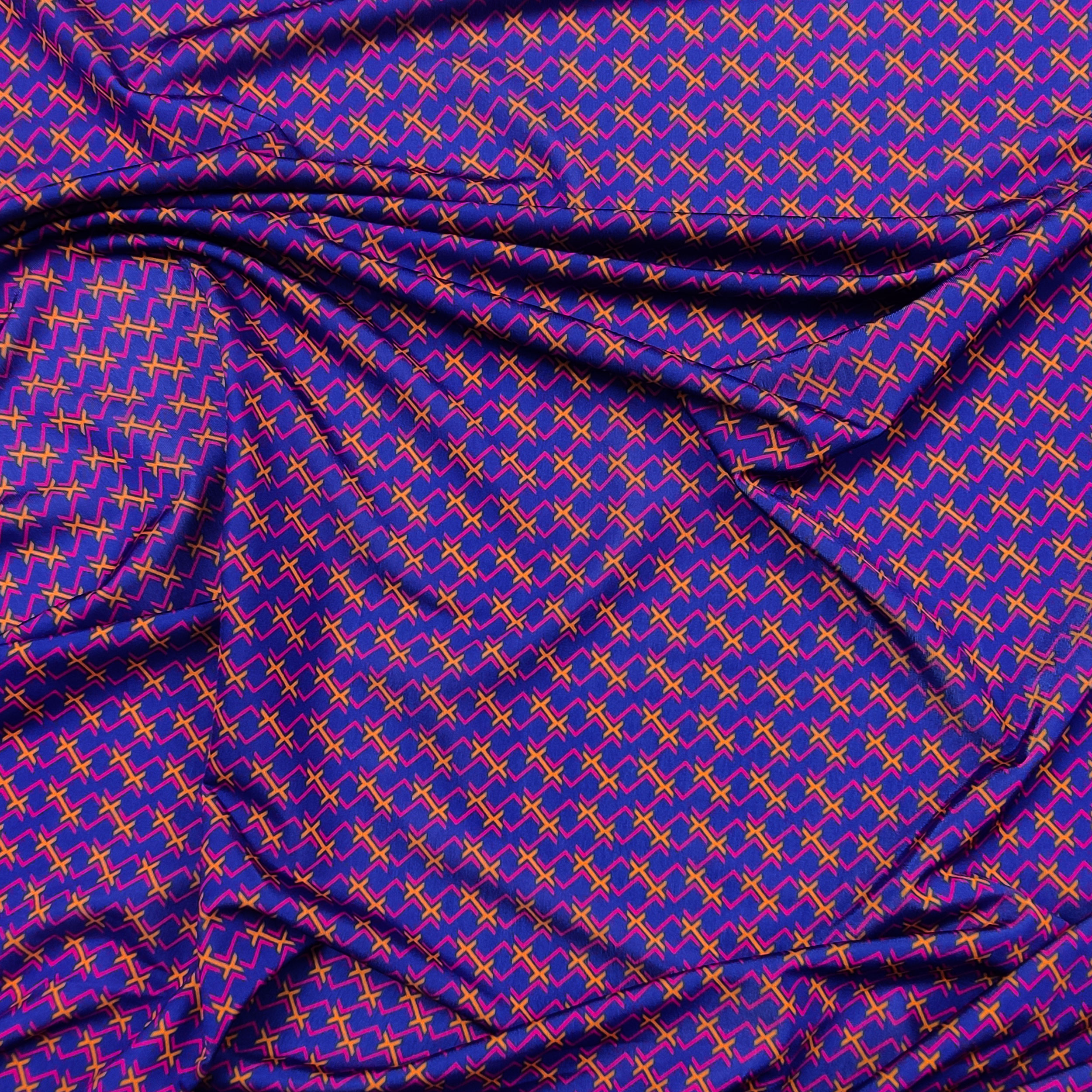 Tessuto Maglina Fantasia Geometria Optical Colorato
