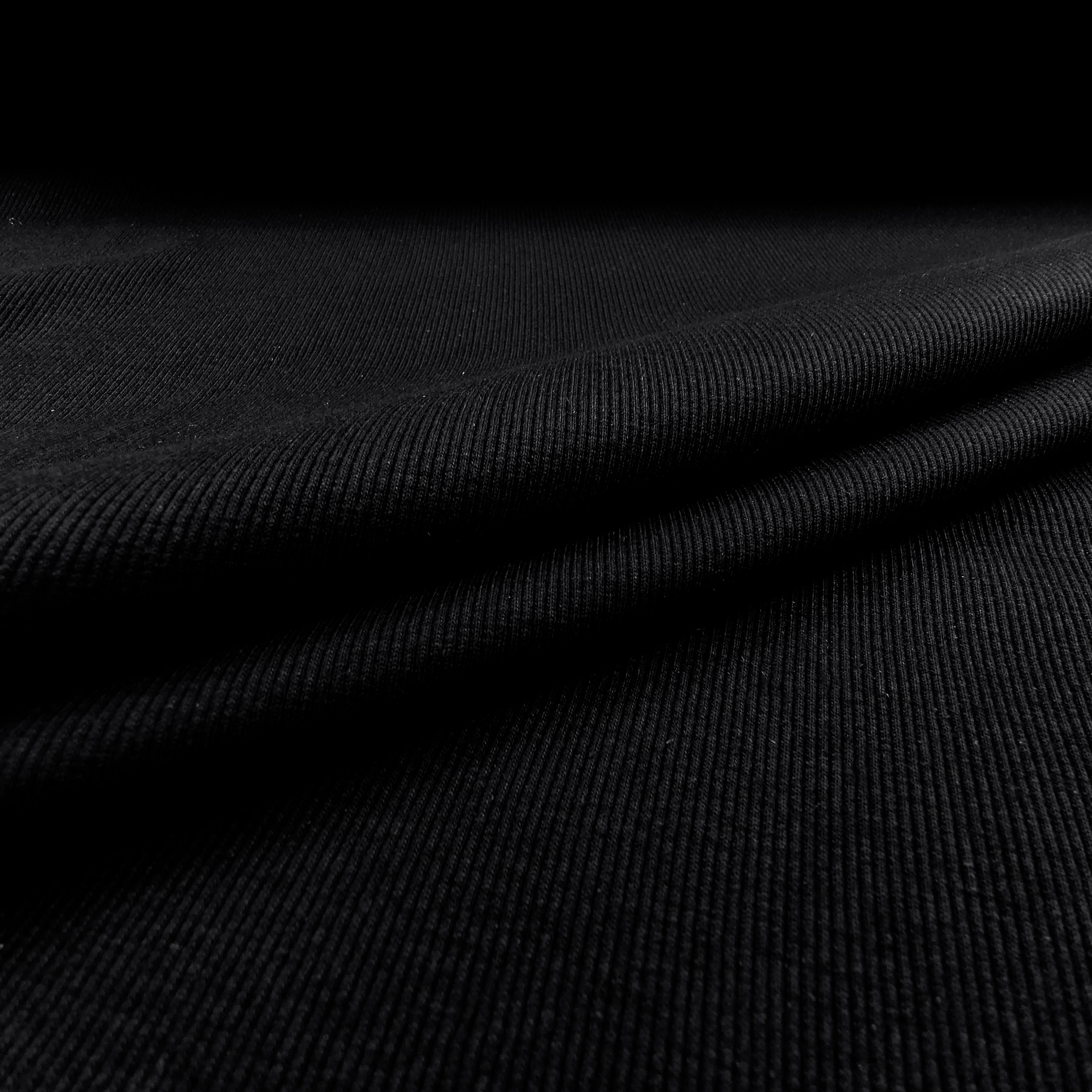 Ritaglio Costina Tubolare Elastica Tinta Unita Nera 100x60 cm Image