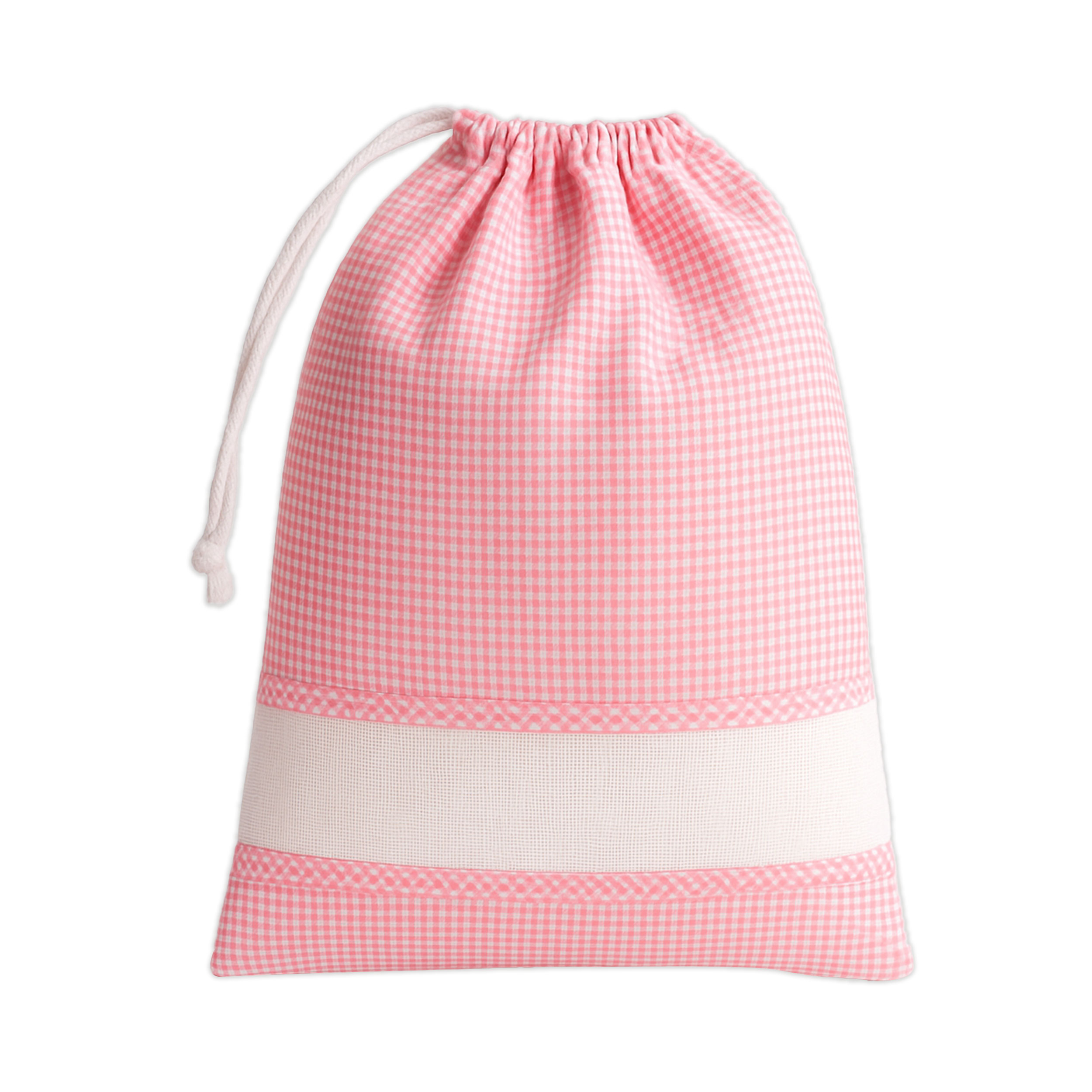 Sacchetto Grande Rosa Quadratini Tela Aida