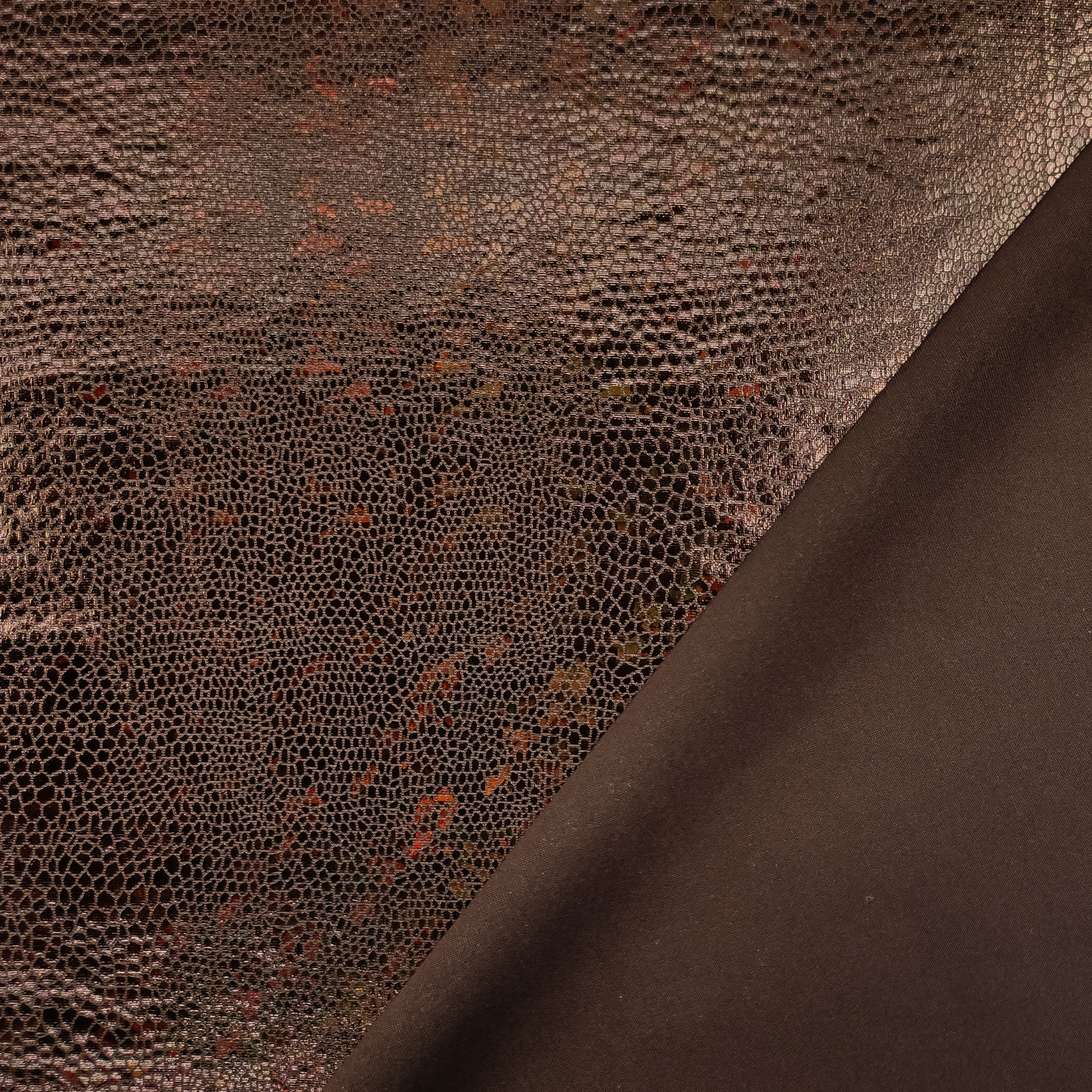 Lycra Glitterata Effetto Pitonato Bronzo