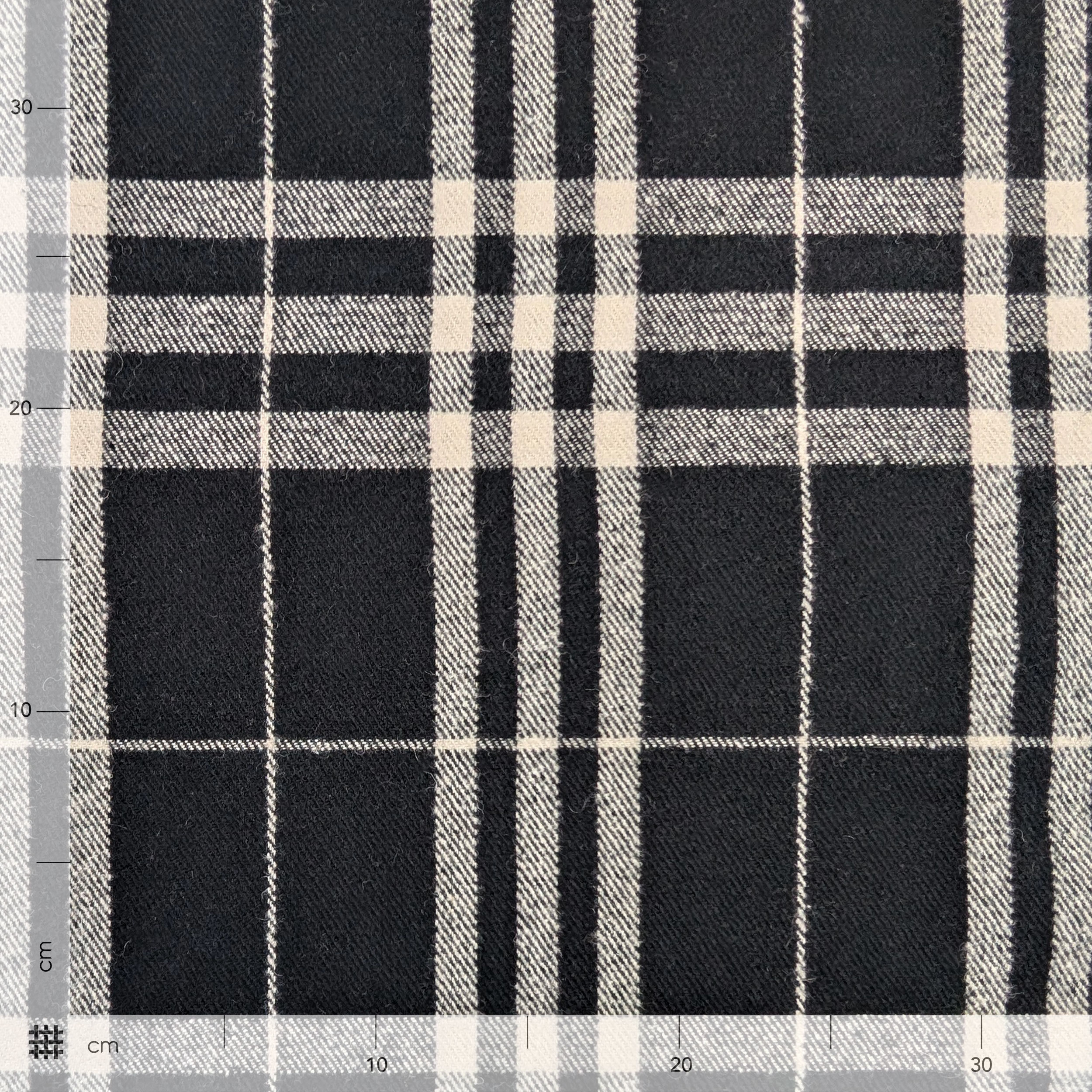 Cappotto Lana Cashmere Double Tartan Bianco e Nero Image