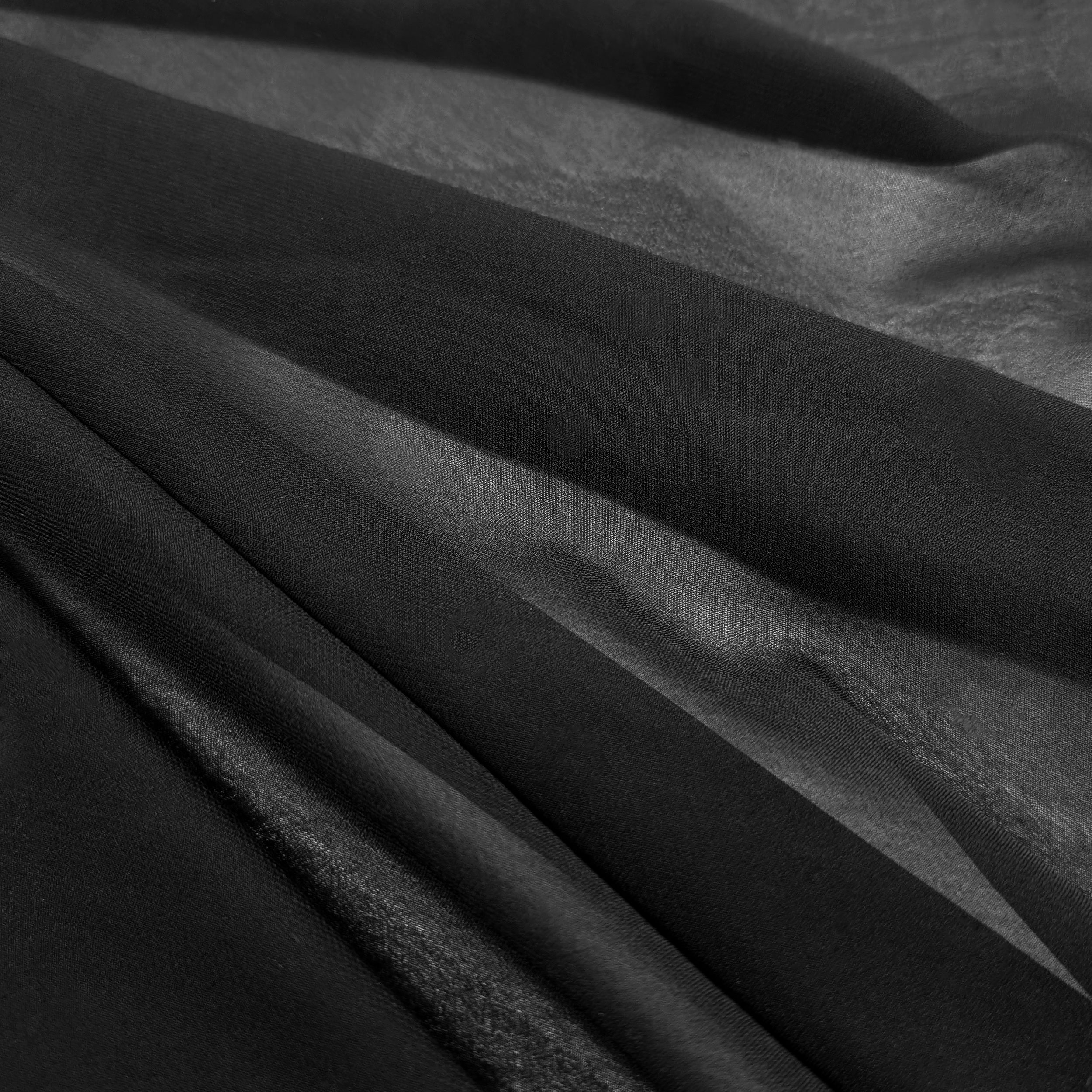 Chiffon Setato Tinta Unita Nero  Image
