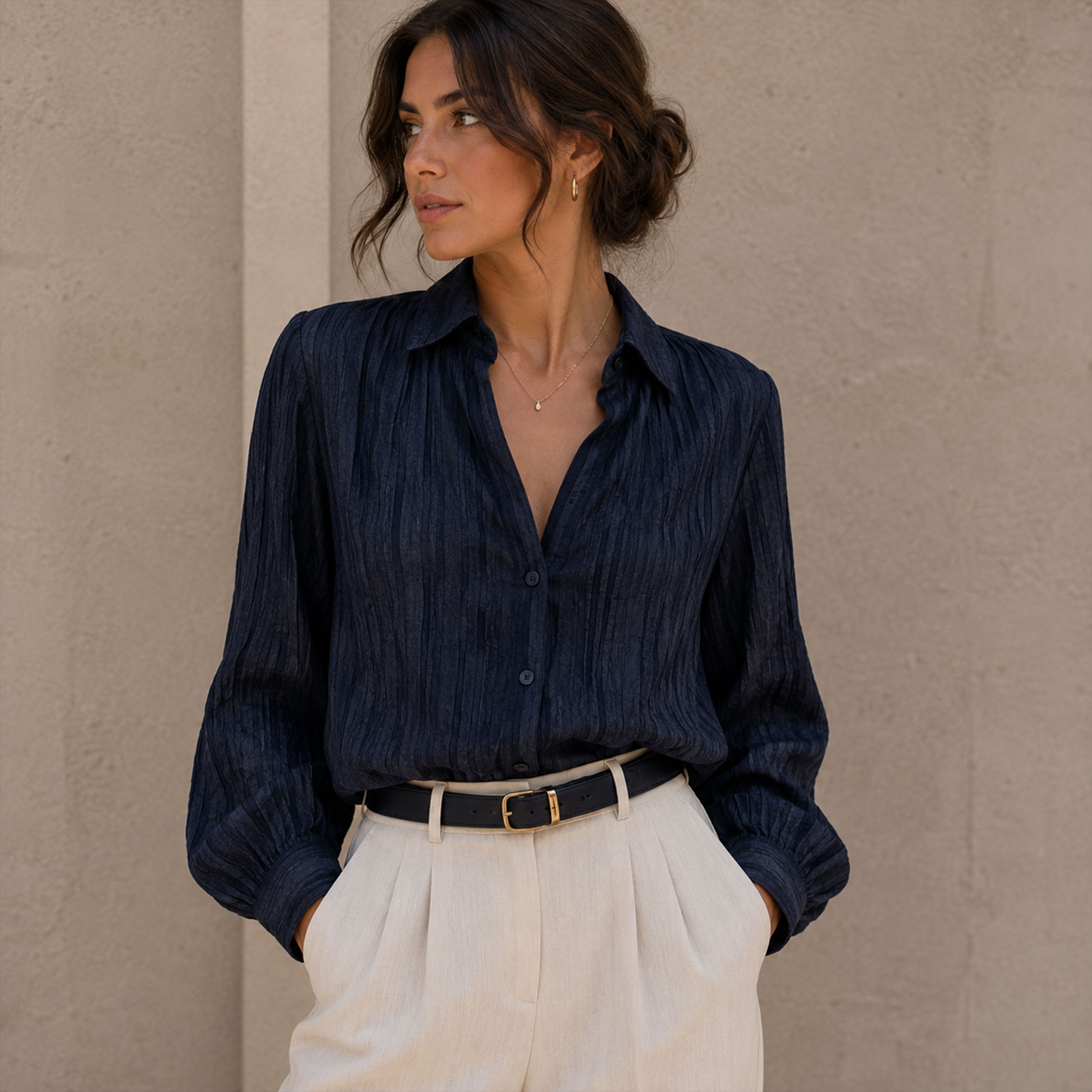 Cotone Goffrato Blu Image