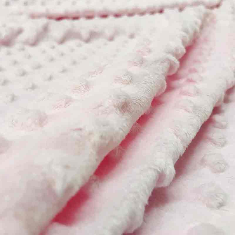 Tessuto Minky Dots Lux Rosa Baby