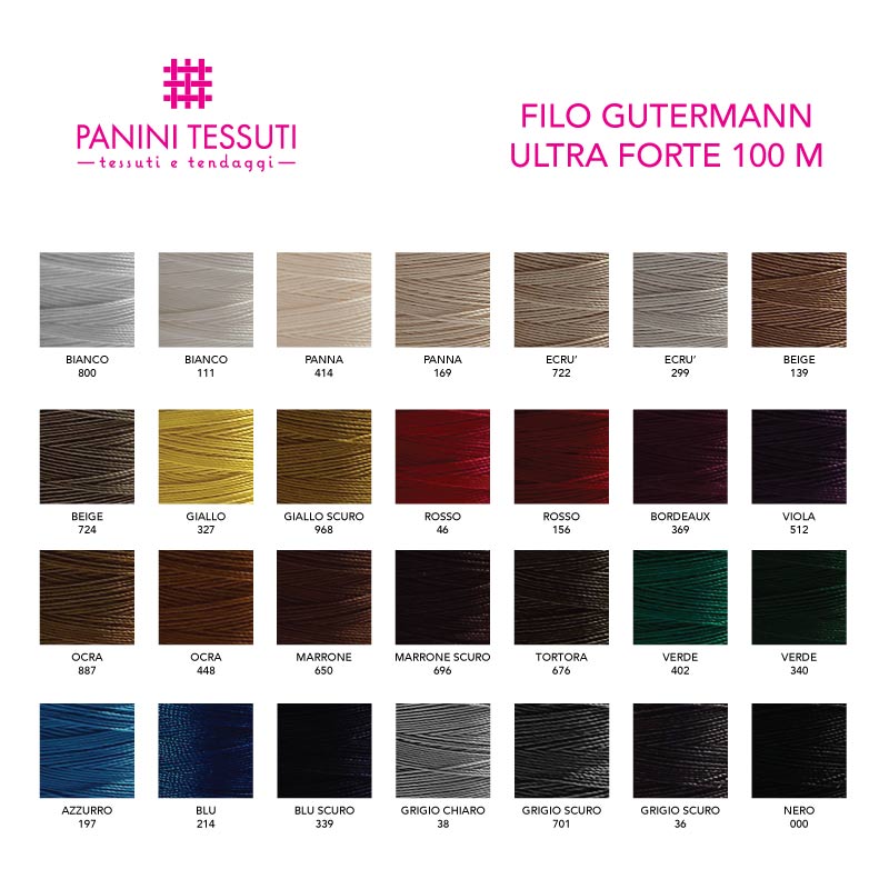 Filo Gutermann Ultra Forte 100 m Cartella Colore