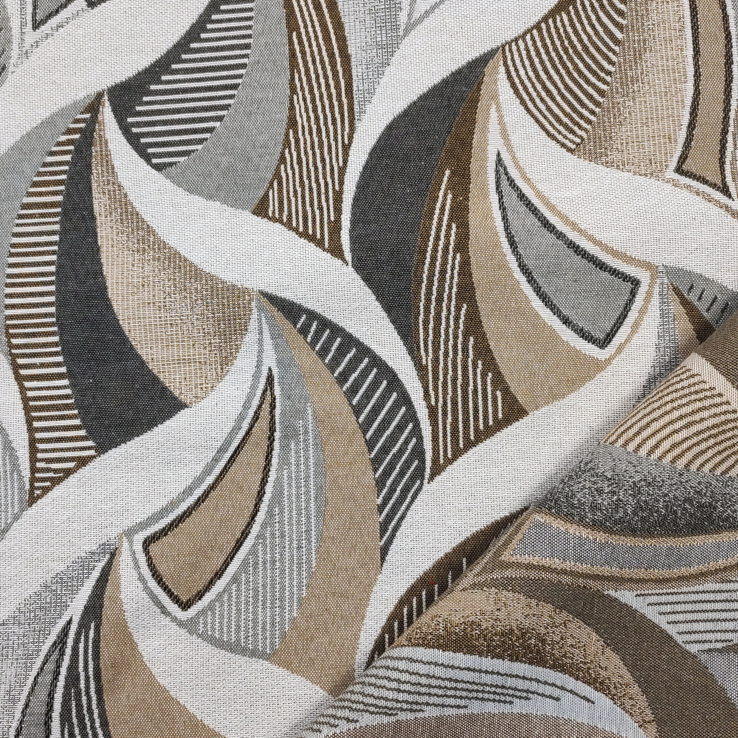 Jacquard Geometrico Beige e Grigio
