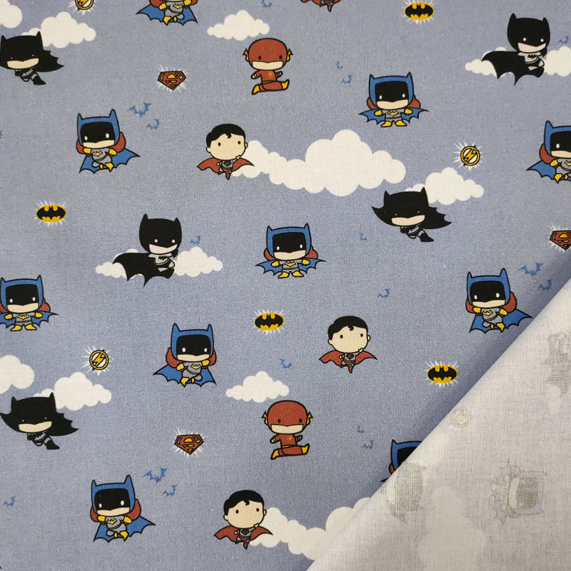 Tessuto leggero di cotone baby justice league (1)