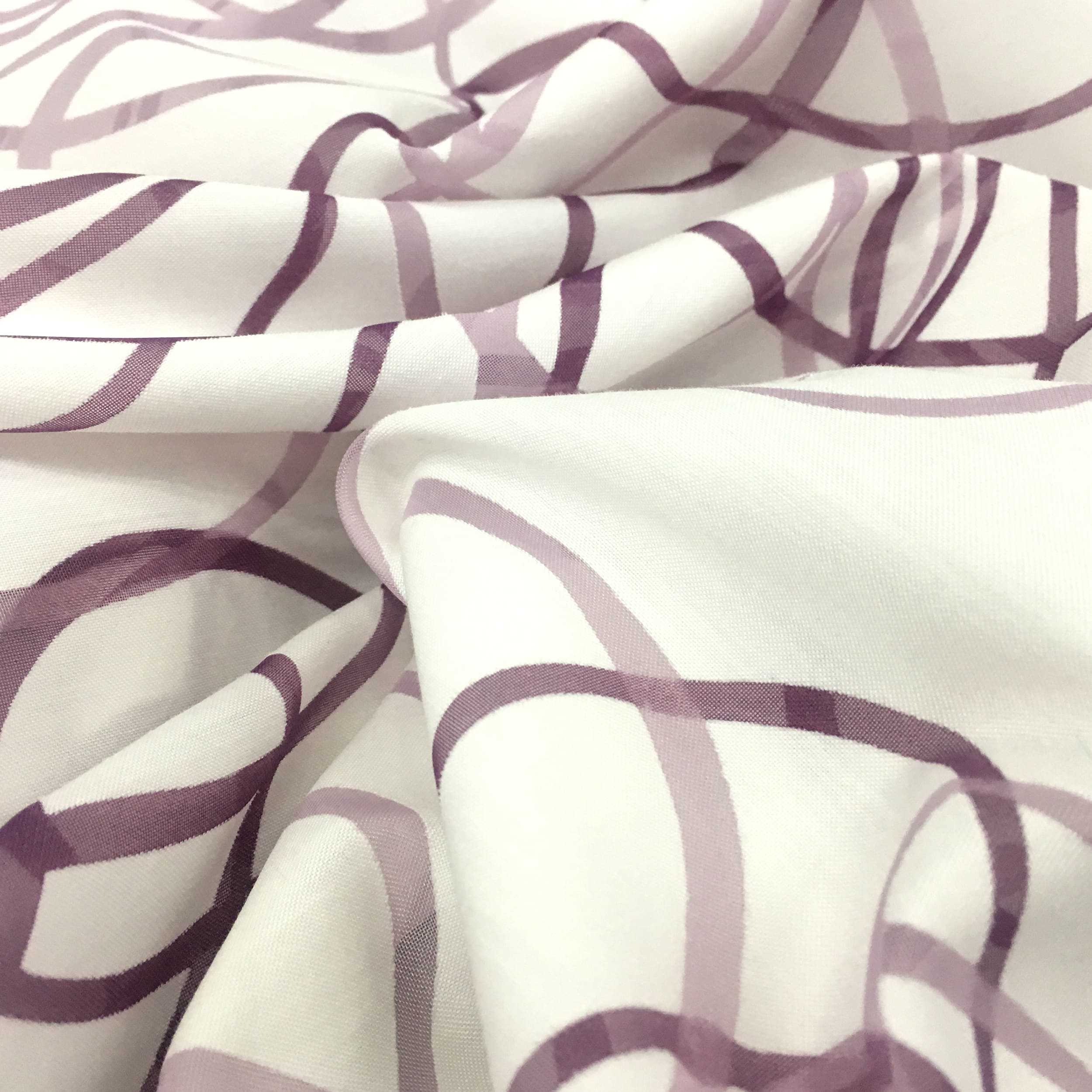 Scampolo Tenda Devorè Cerchi Viola 200x320 cm Image