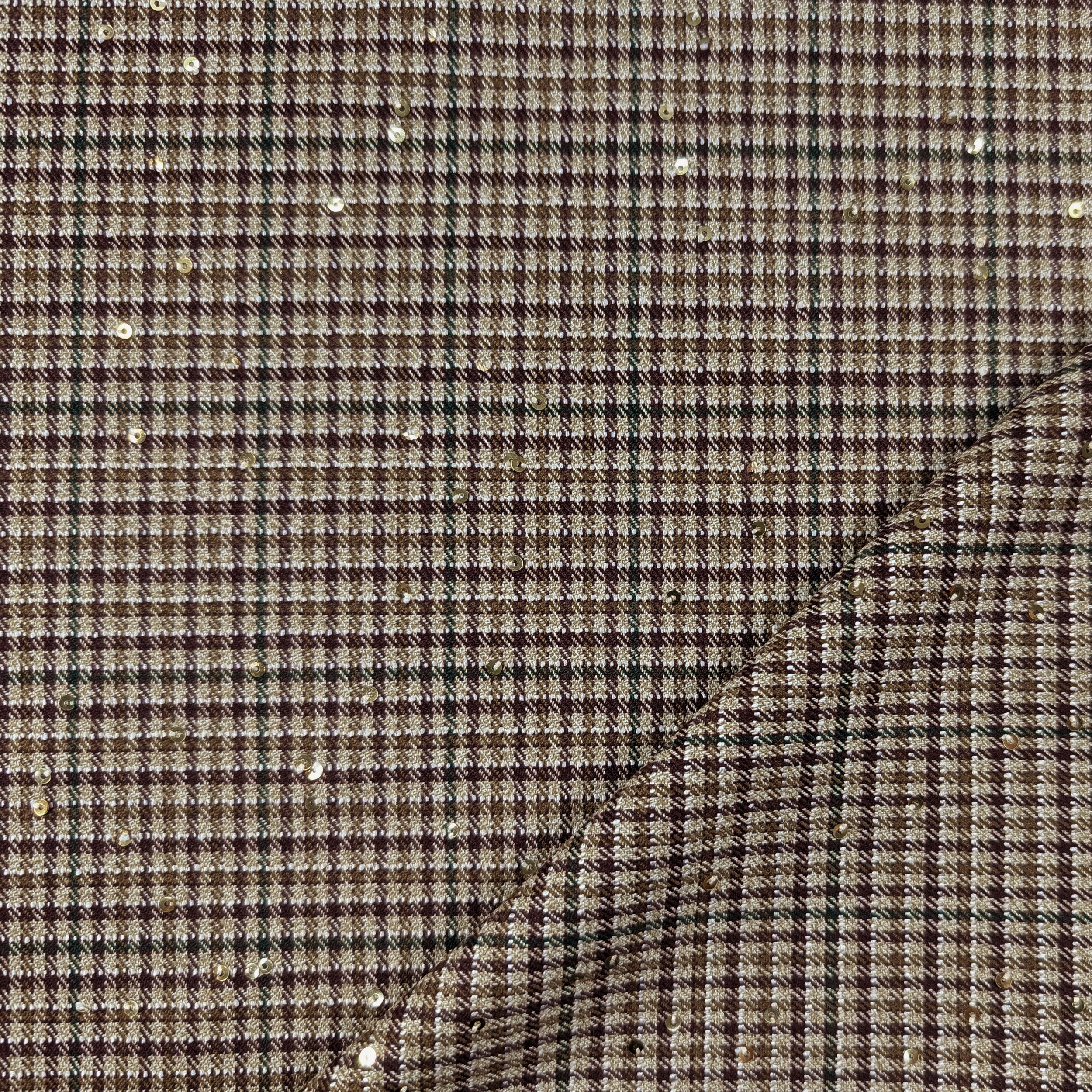 Tessuto Pied de Poule con Paillettes Image