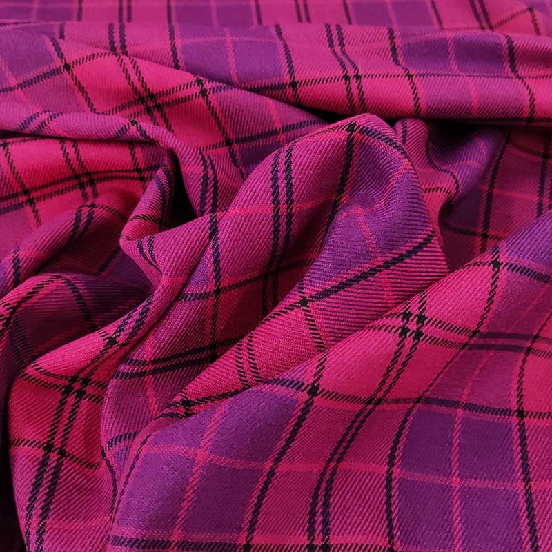 Tessuto Scozzese Fuxia e Viola