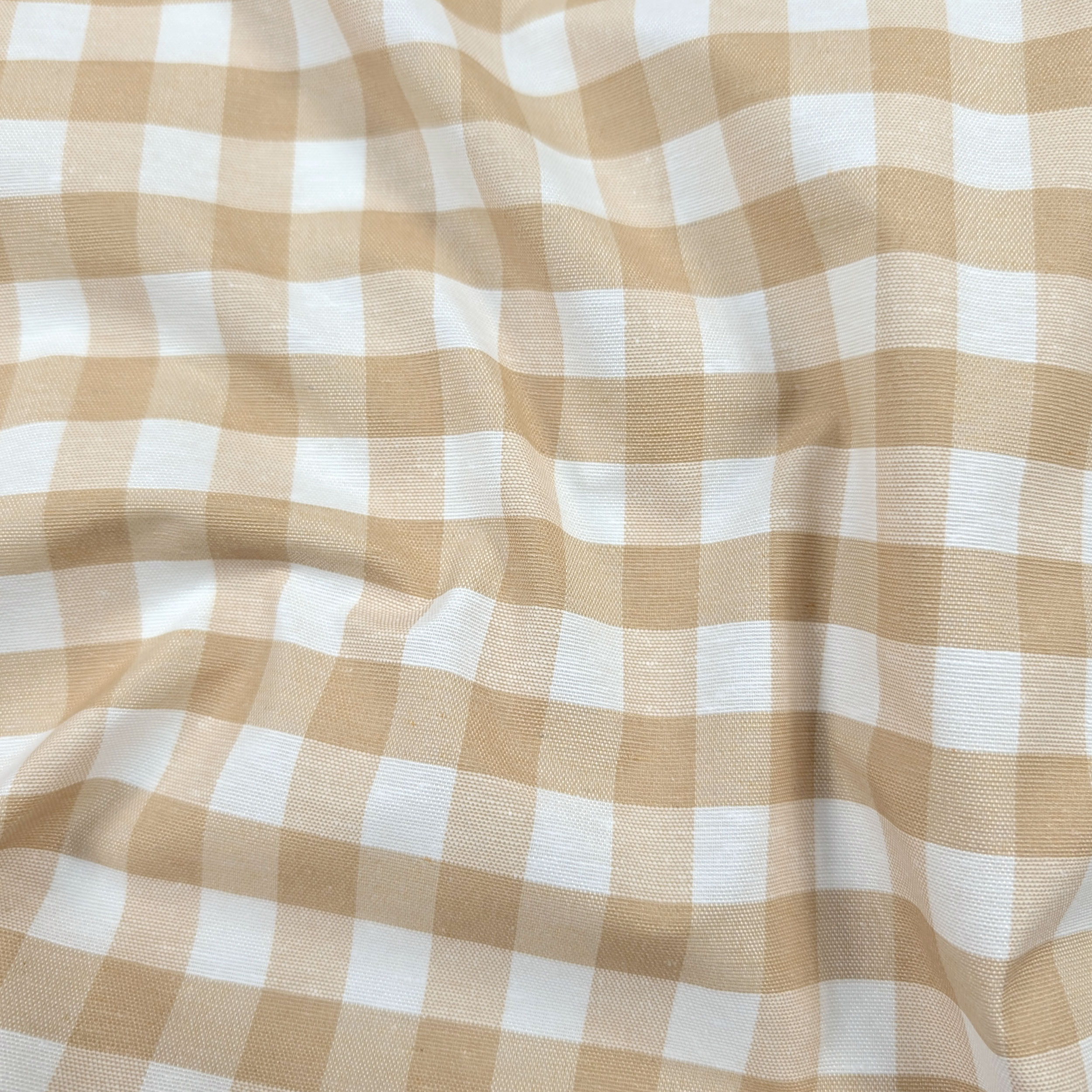 Tessuto per Tovaglia Resinata Quadretti Beige Image