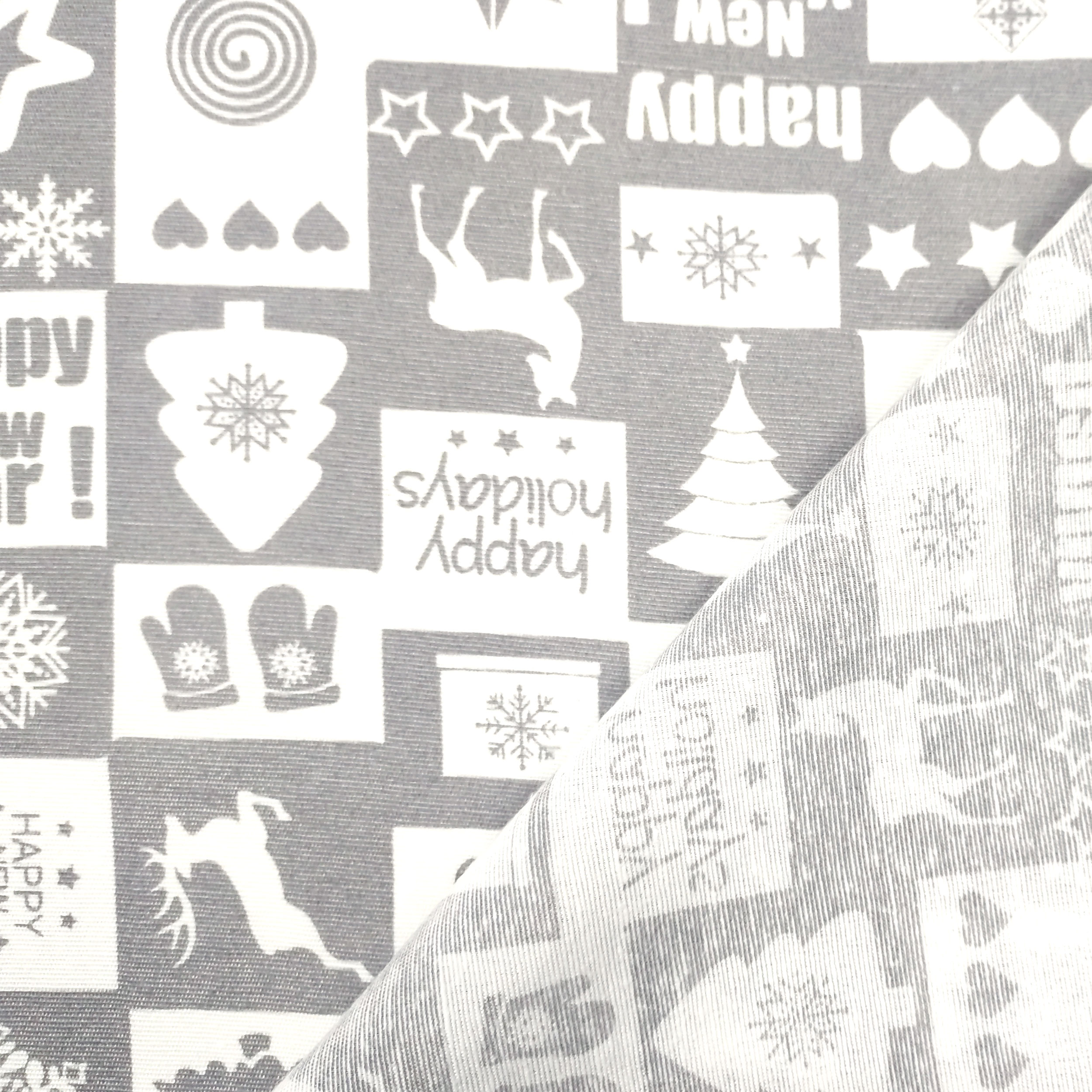 misto cotone natalizio grigio patchwork