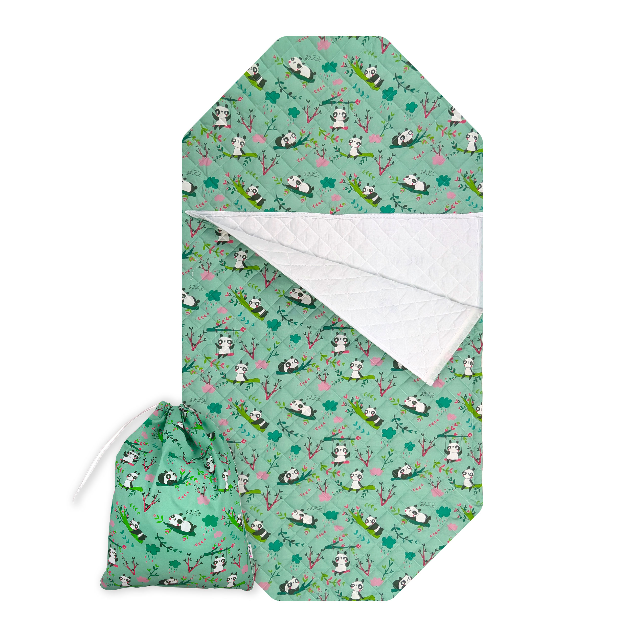 Sacco Nanna Sagomato per Brandine Panda Sfondo Verde Menta Image