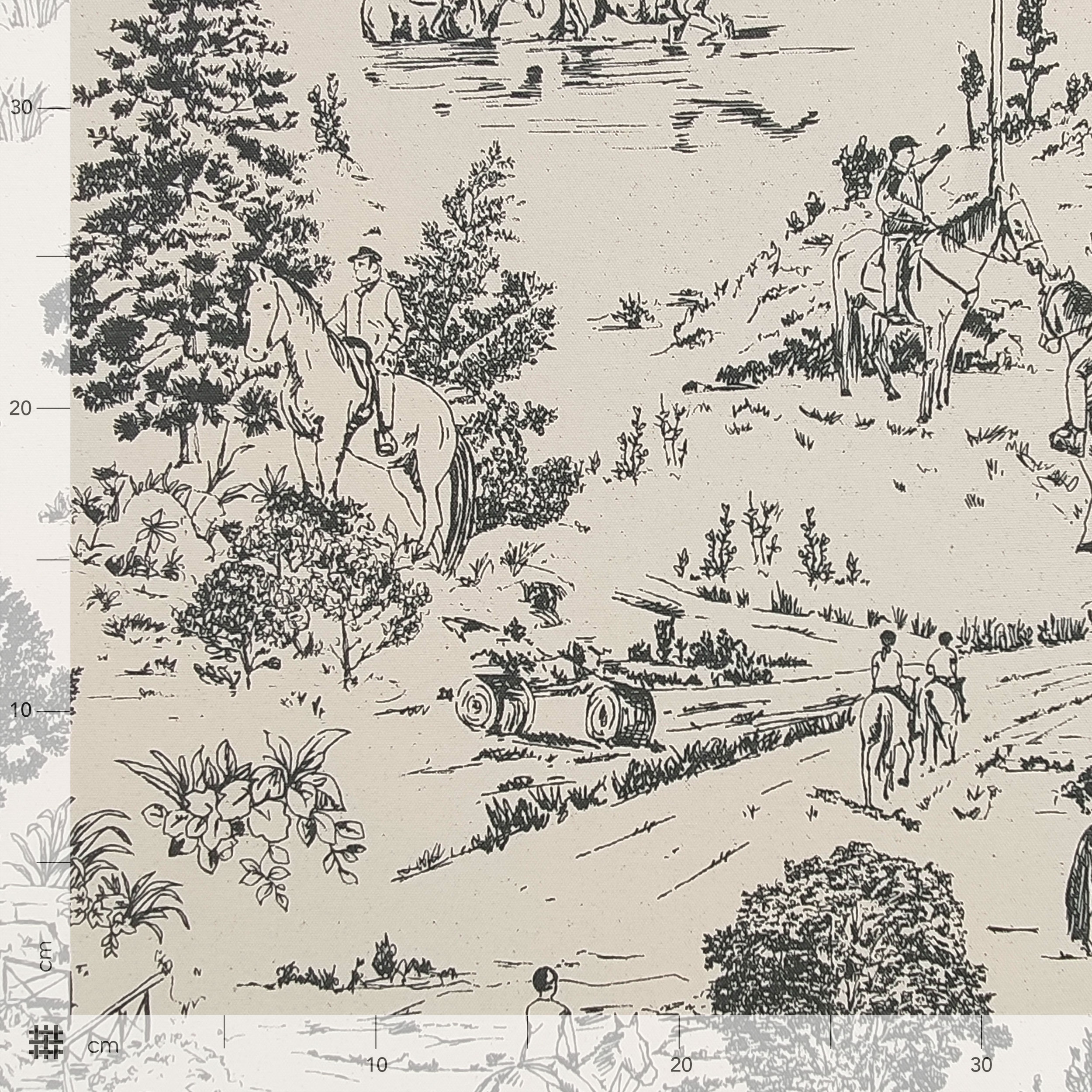 Toile De Jouy Natural Antracite Image