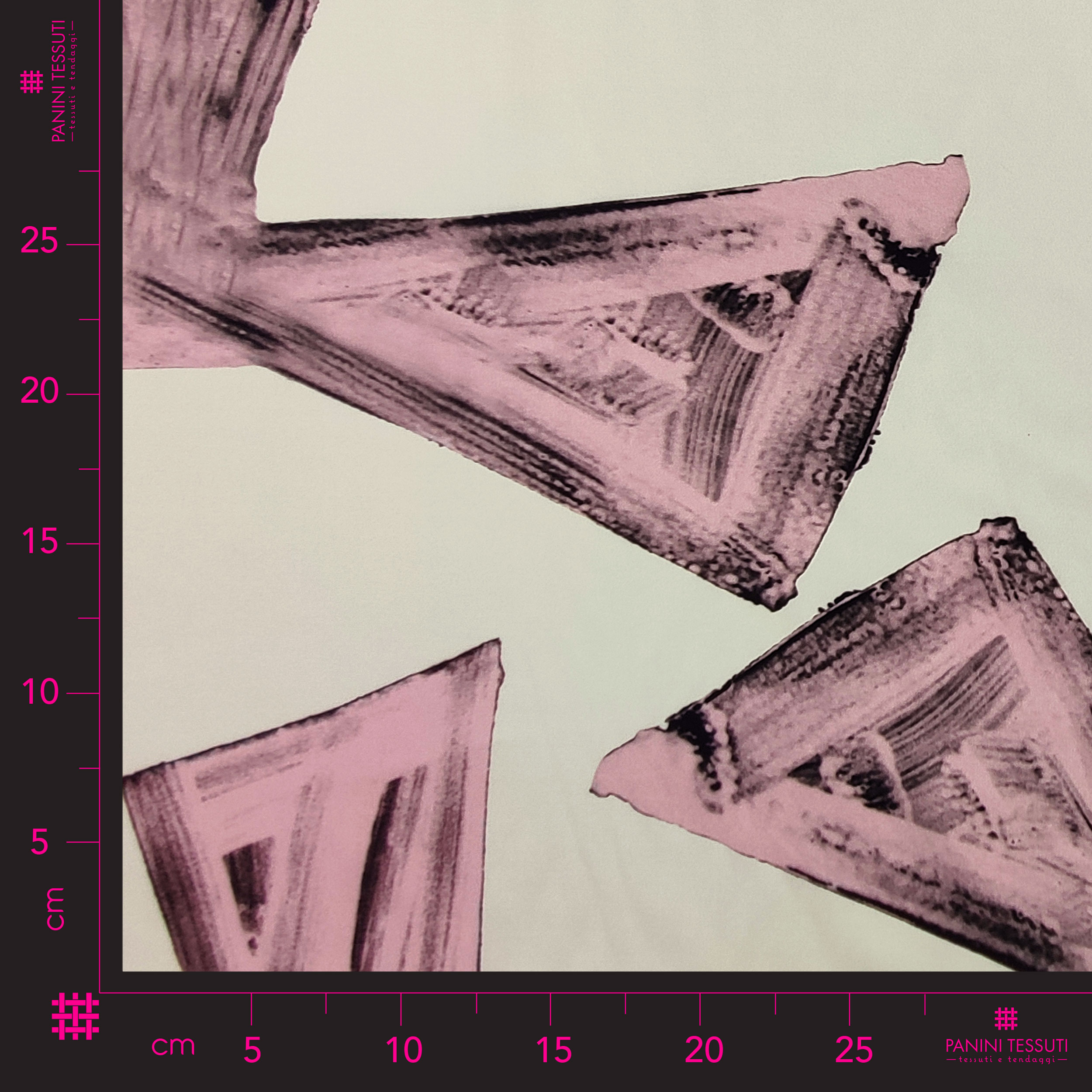 Rasatello Cotone Fantasia Astratta Geometrica Rosa
