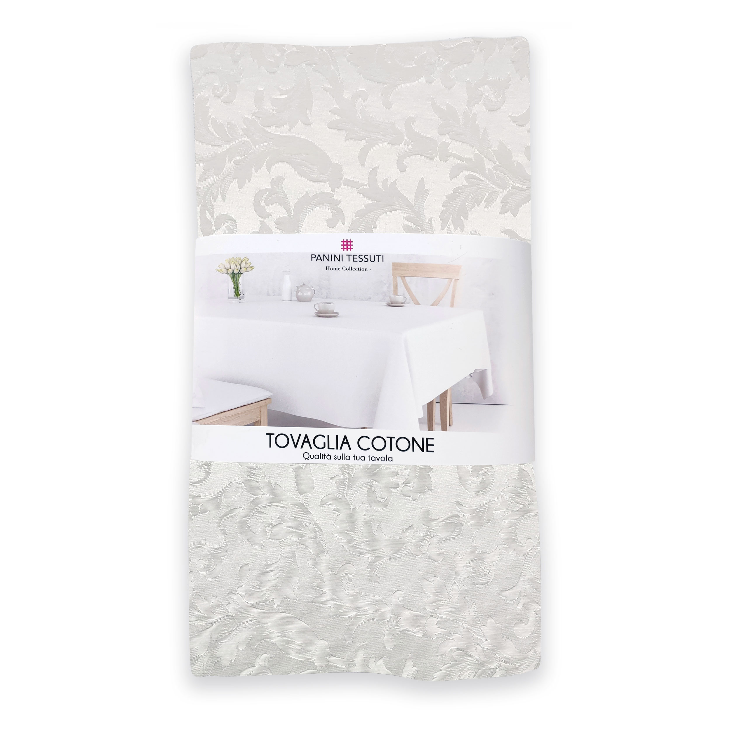 Tovaglia Confezionata Damascato Classico Bianco Image