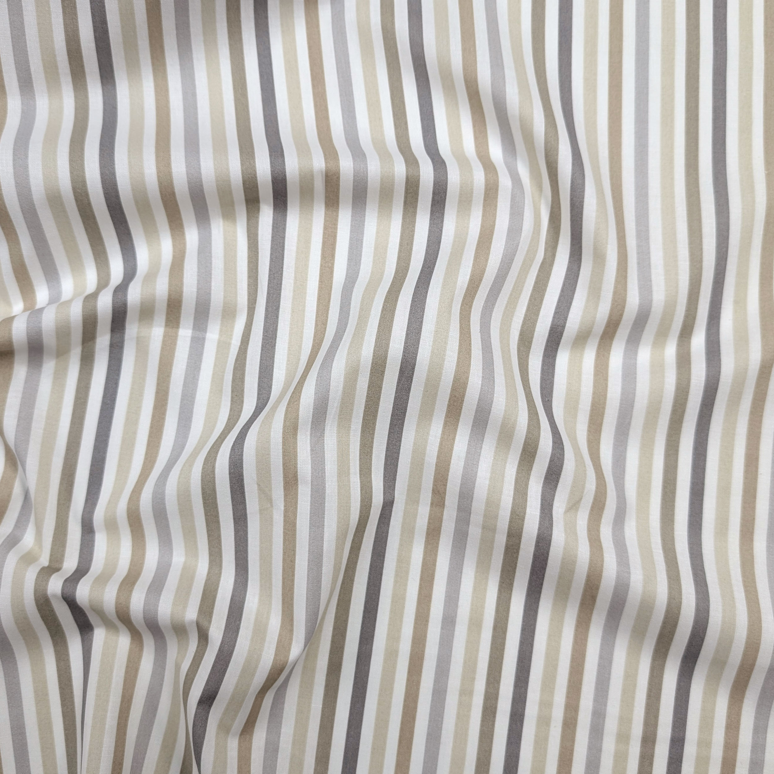 Tessuto di Cotone Righe Toni del Beige Image