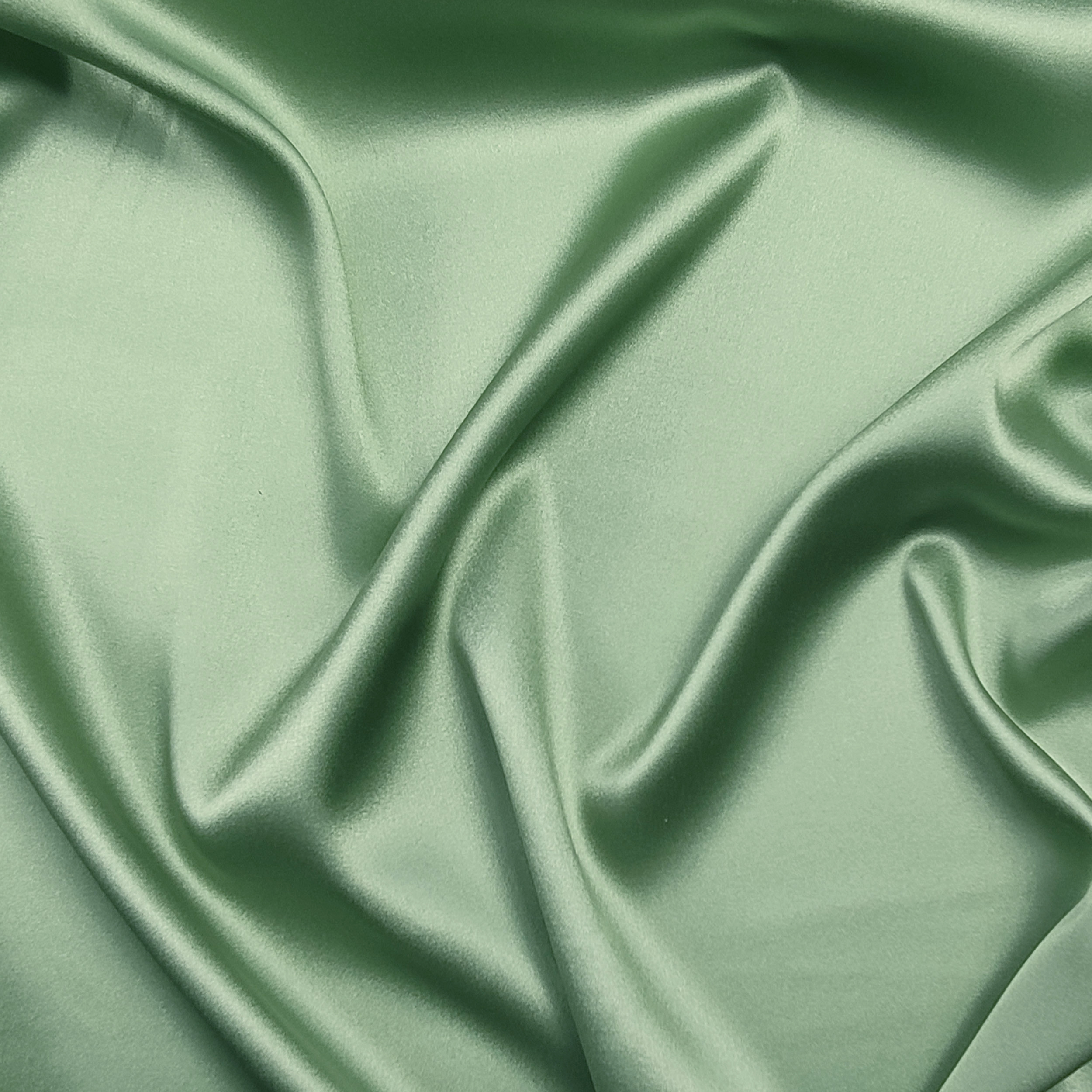 Tessuto Raso di Seta Elasticizzato Menta
