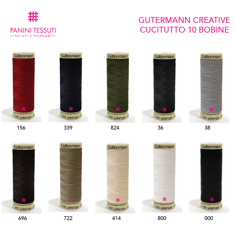 gutermann cucitutto 10 bobine colori basic