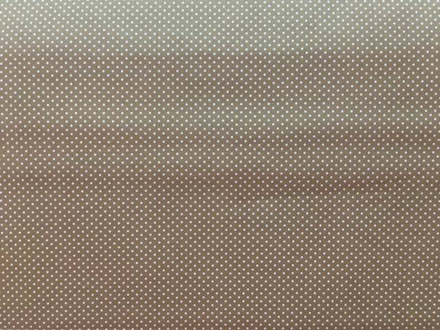 Tessuto cotone cotone beige pois bianchi  2