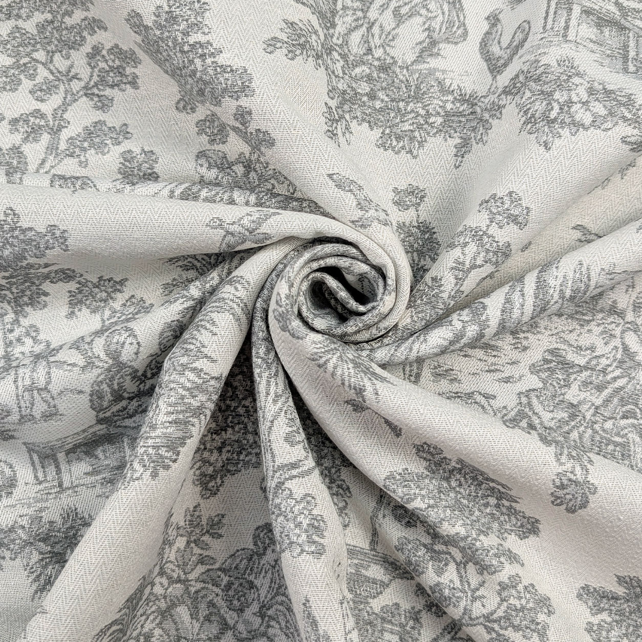 Jacquard Toile de Jouy Grigio H 280 cm Image