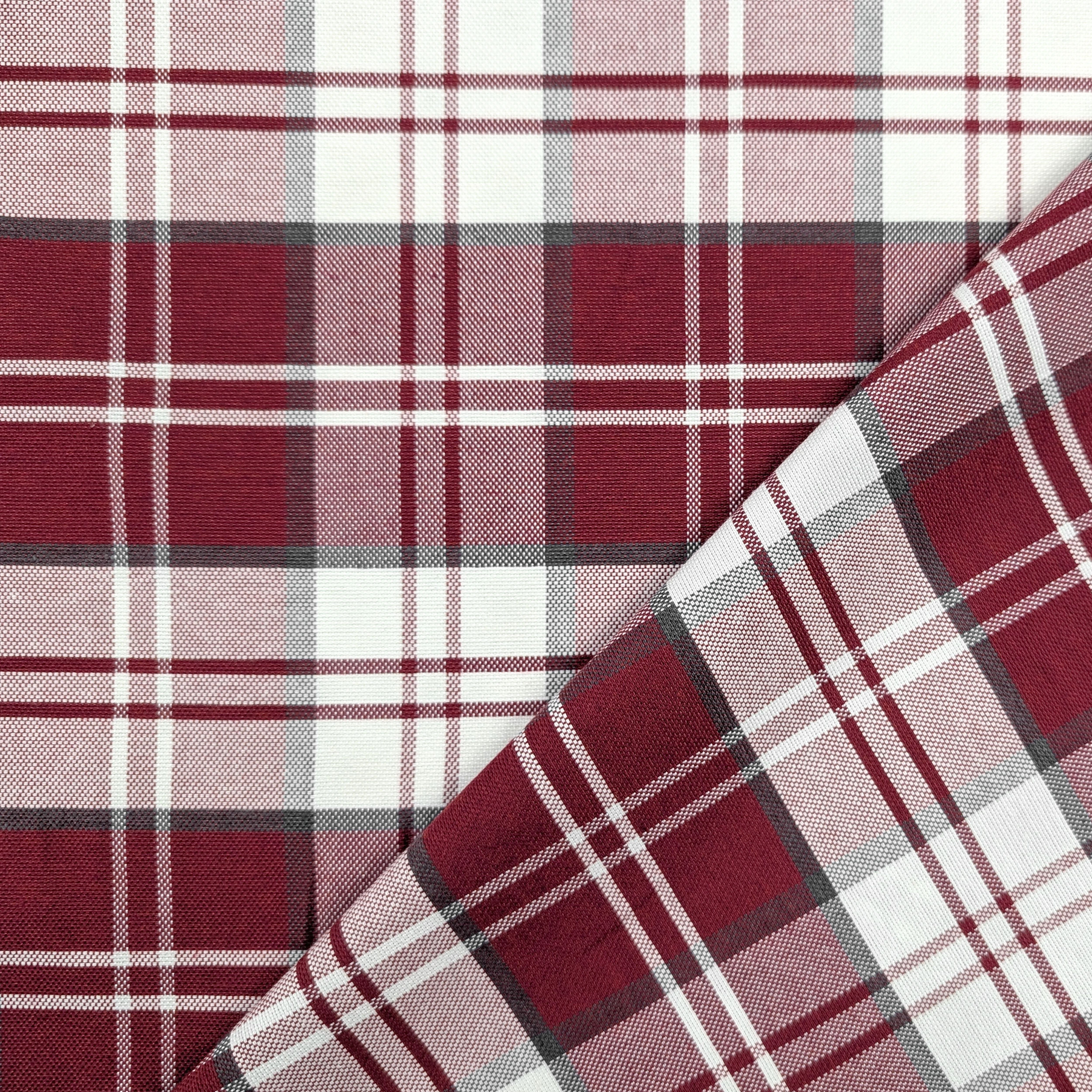 Tessuto Tinto In Filo Tartan Bordeaux Image