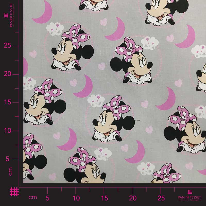 Ritaglio Tessuto Cotone Disney Minnie Dolci Sogni 50x140 cm
