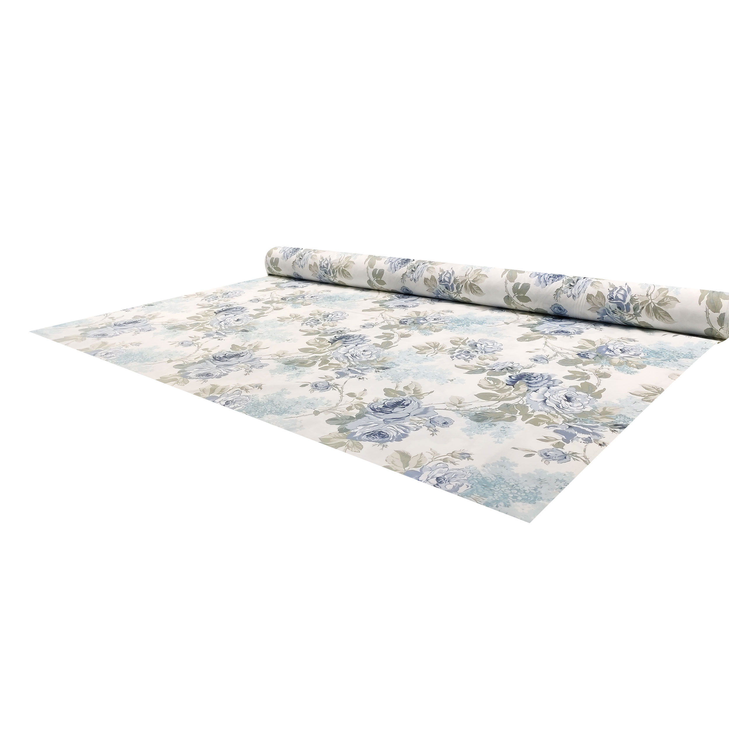 Tessuto Cotone Rose Blu