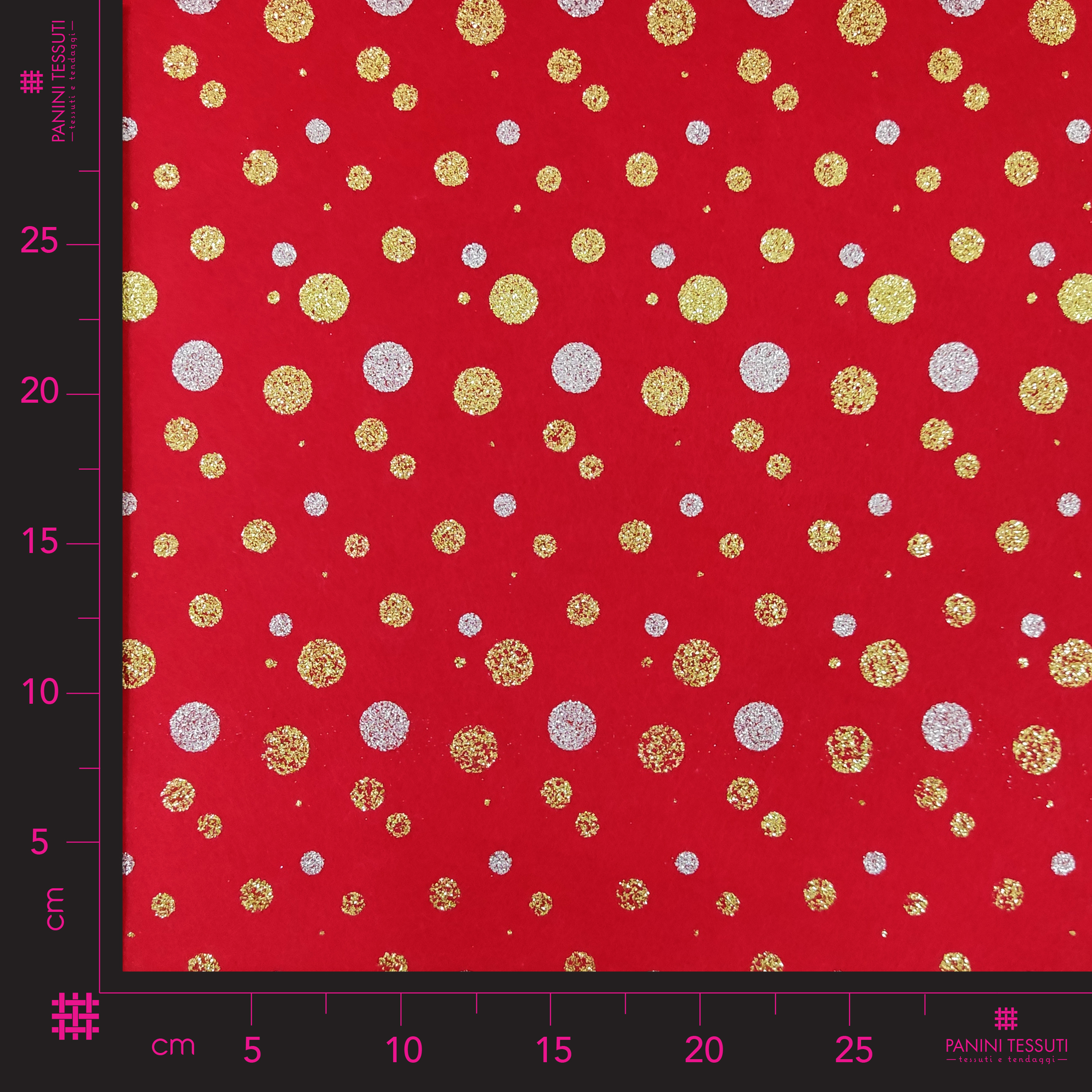 Pannolenci Pois Glitter Sfondo Rosso