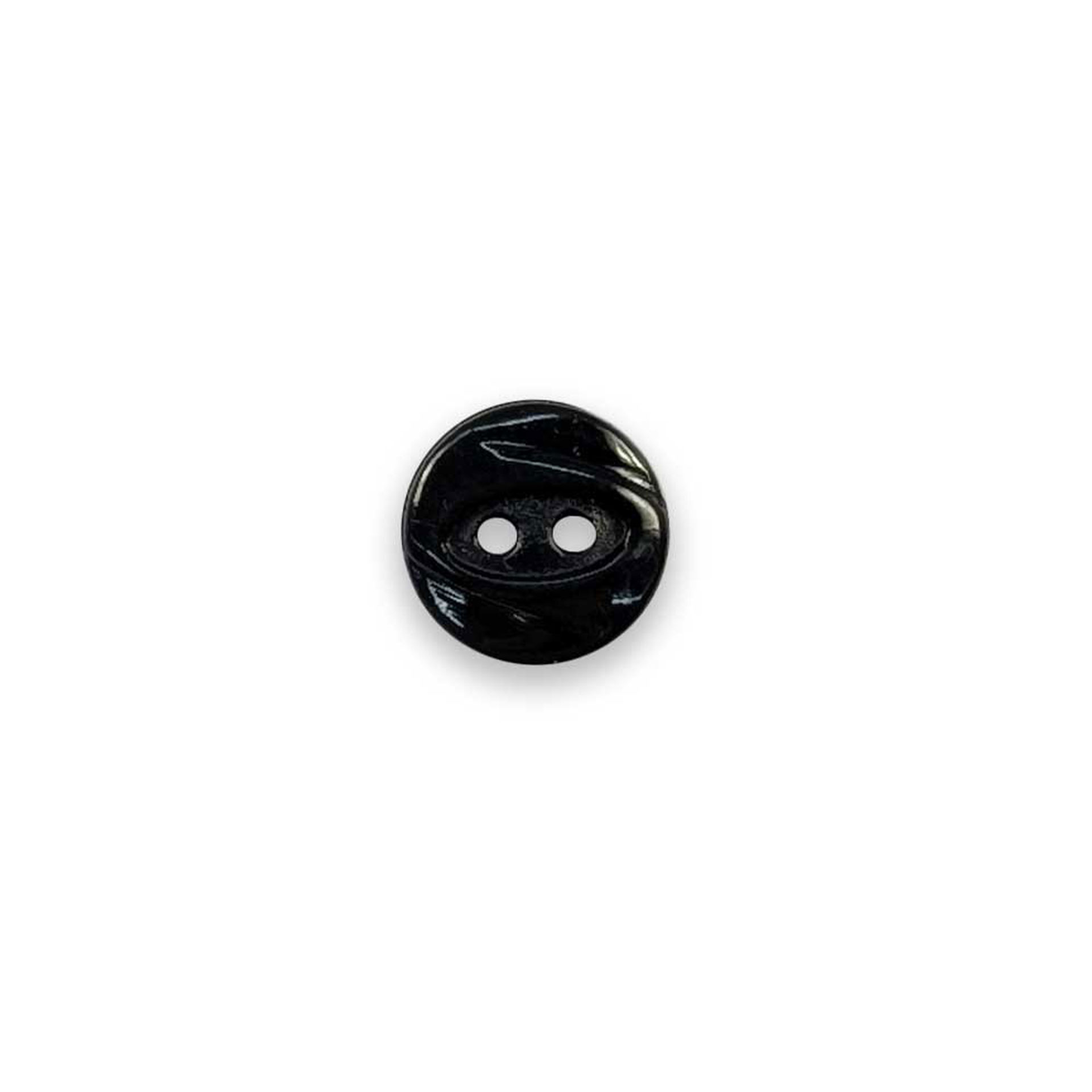 Bottone Plastica Due Fori Piccolo Lucido Nero Lin 20 Image