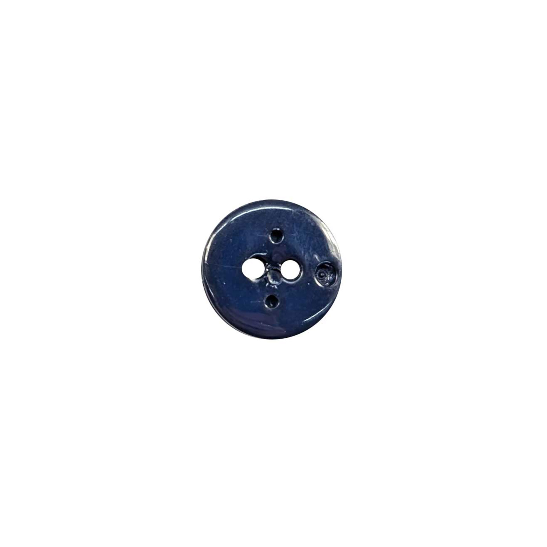Bottone Plastica Due Fori Blu Lucido Lin 27 Image