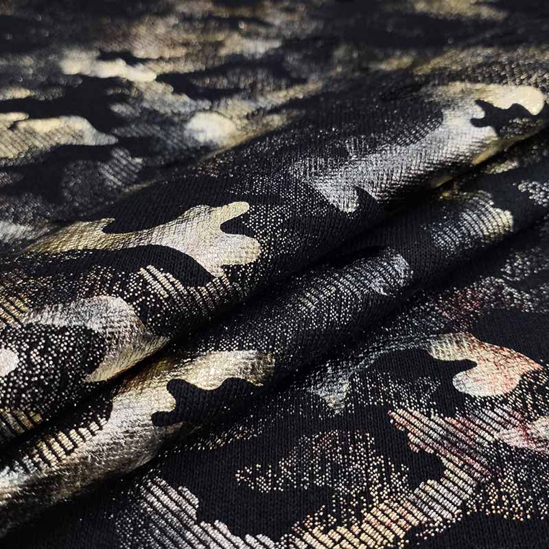 Tessuto Felpa Camouflage Effetto Metallizzato 