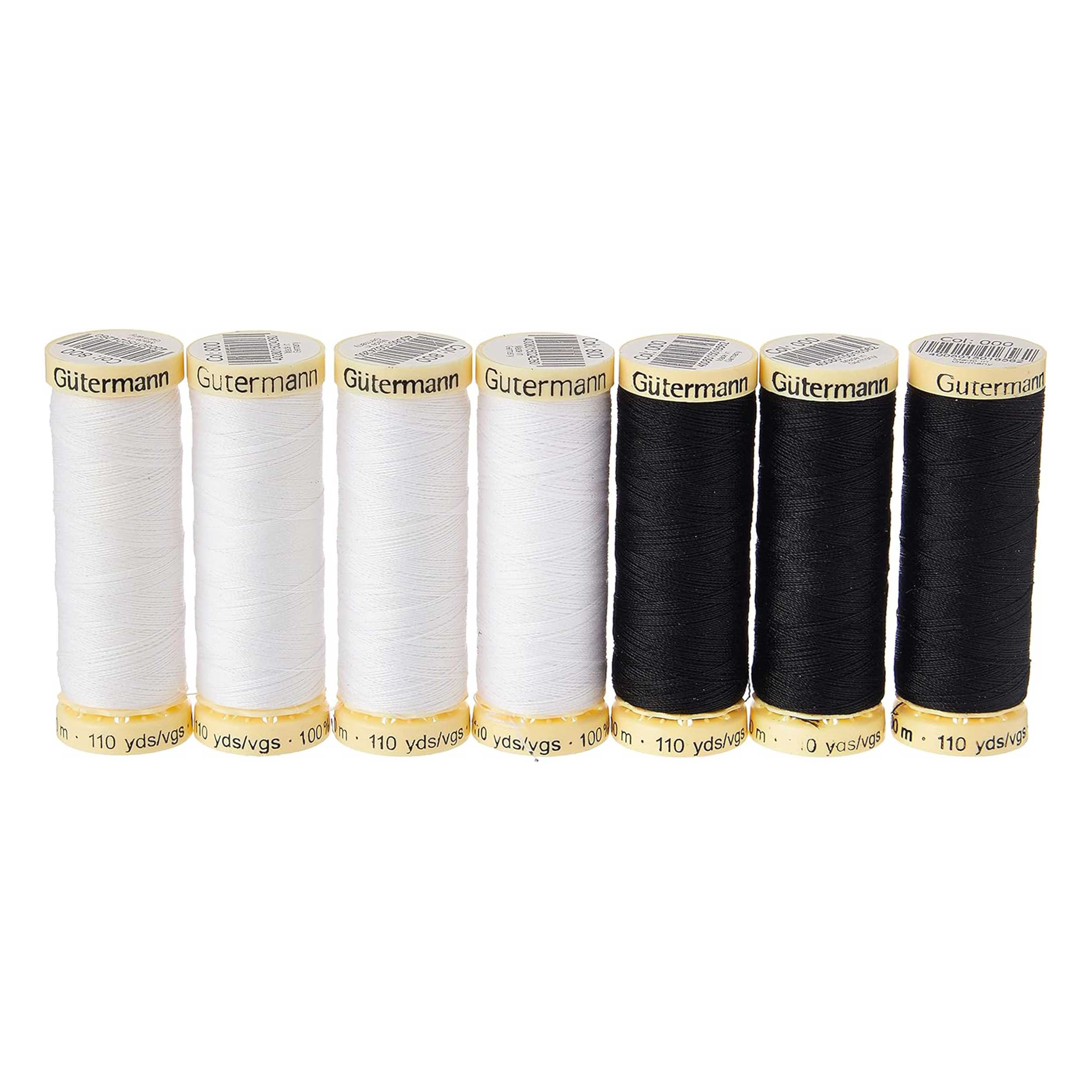 Gutermann Cucitutto 7 Bobine 100 m Bianco e Nero Image