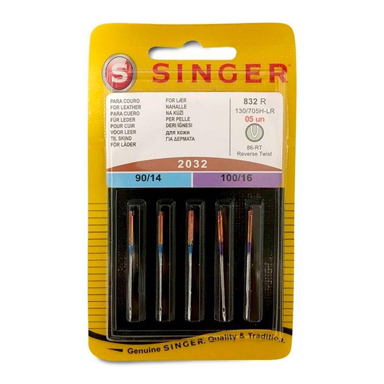 Aghi Singer Per Pelle Set 5 Aghi  Panini Tessuti Tendaggi e Merceria