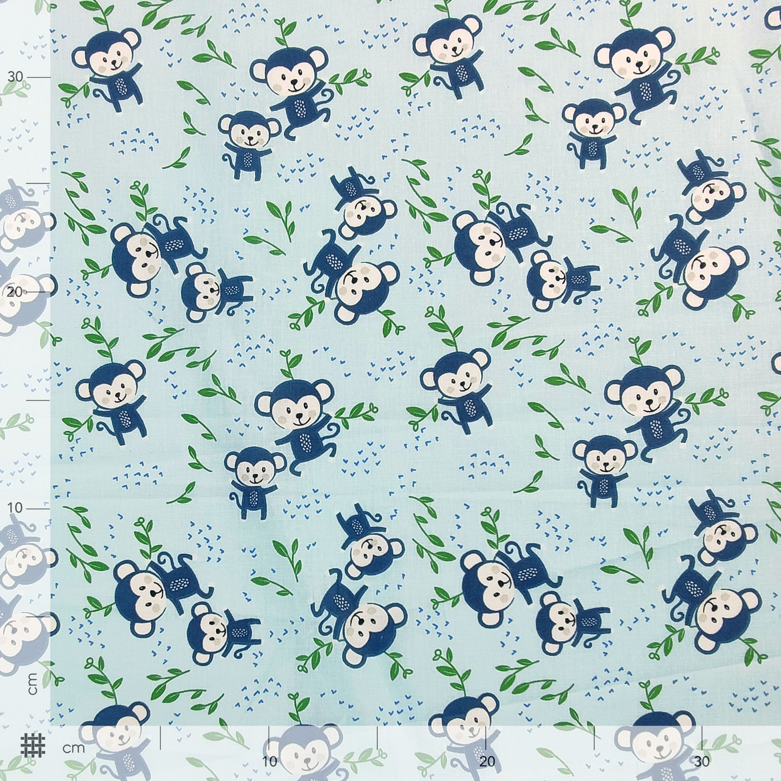 Cotone Scimmiette Blu