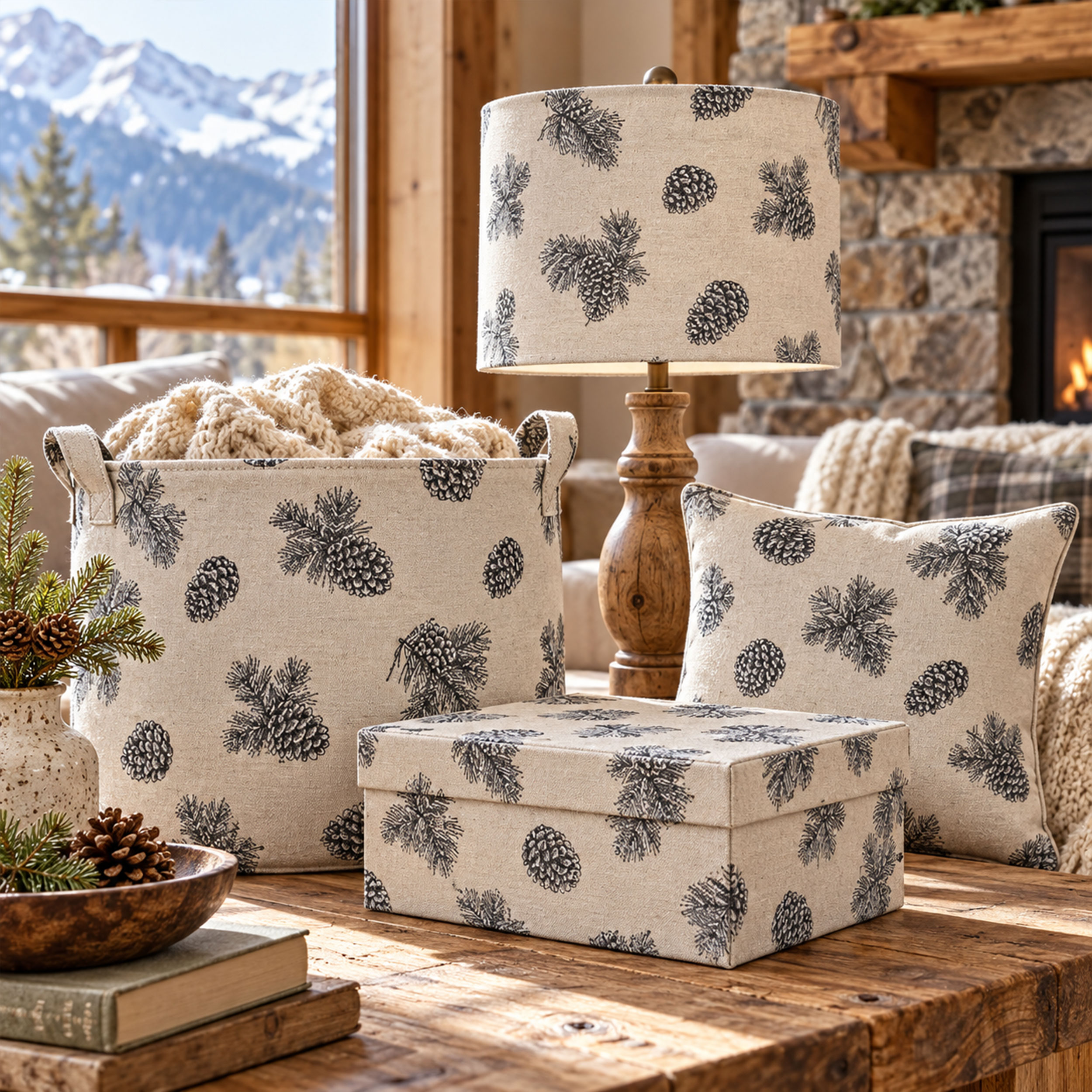Jacquard con Pigne e Aghi di Pino Image