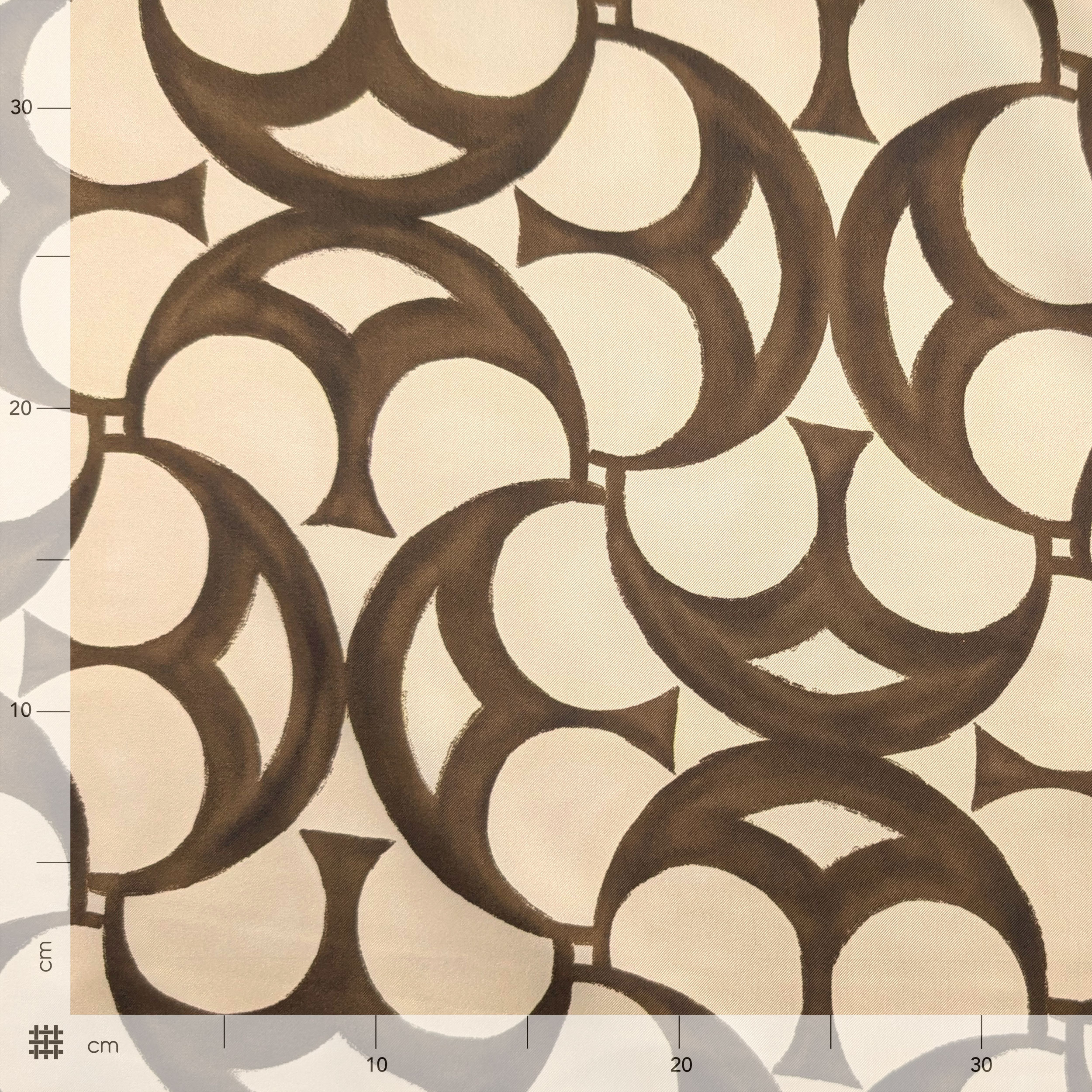 Twill Seta Geometrie Marroni Alta Moda Image