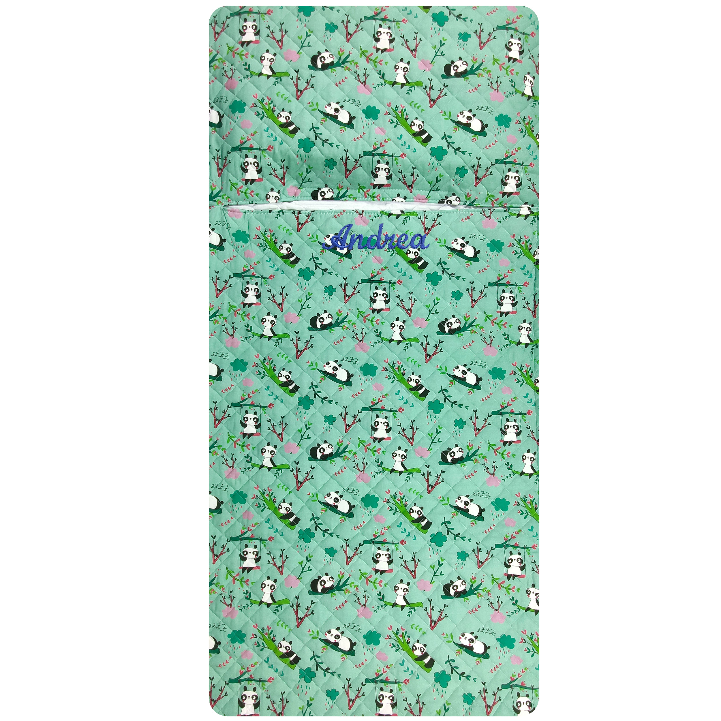 Sacco Nanna Fantasia Panda Sfondo Verde Menta