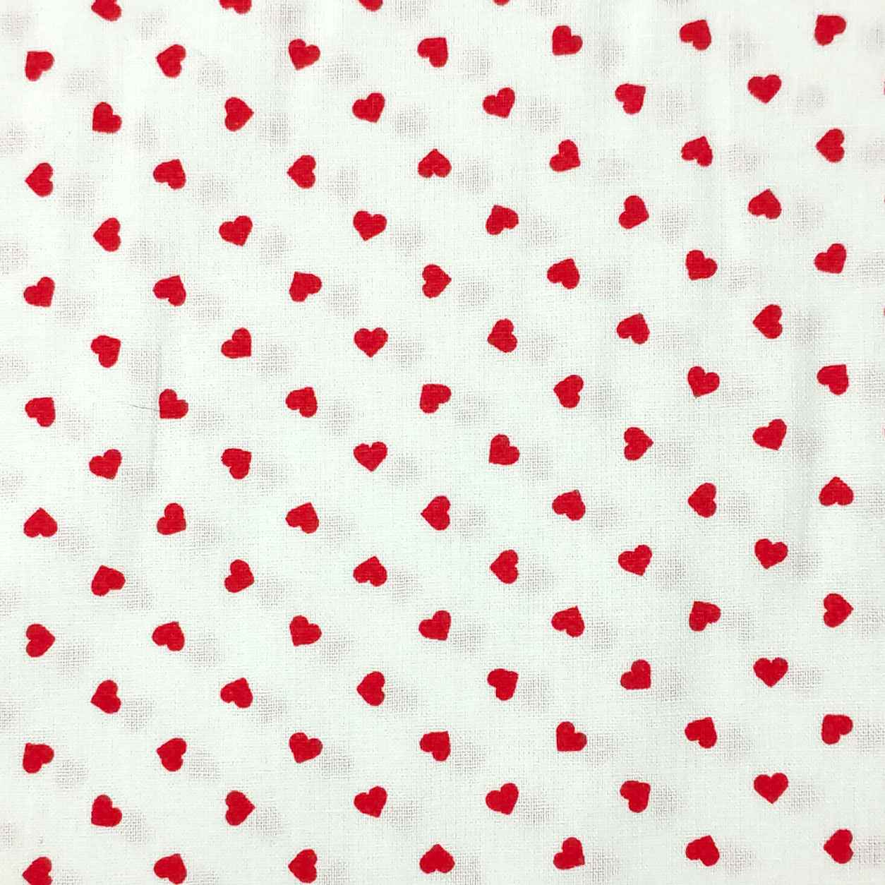 tessuto cotone percallino sfondo bianco cuori rosso