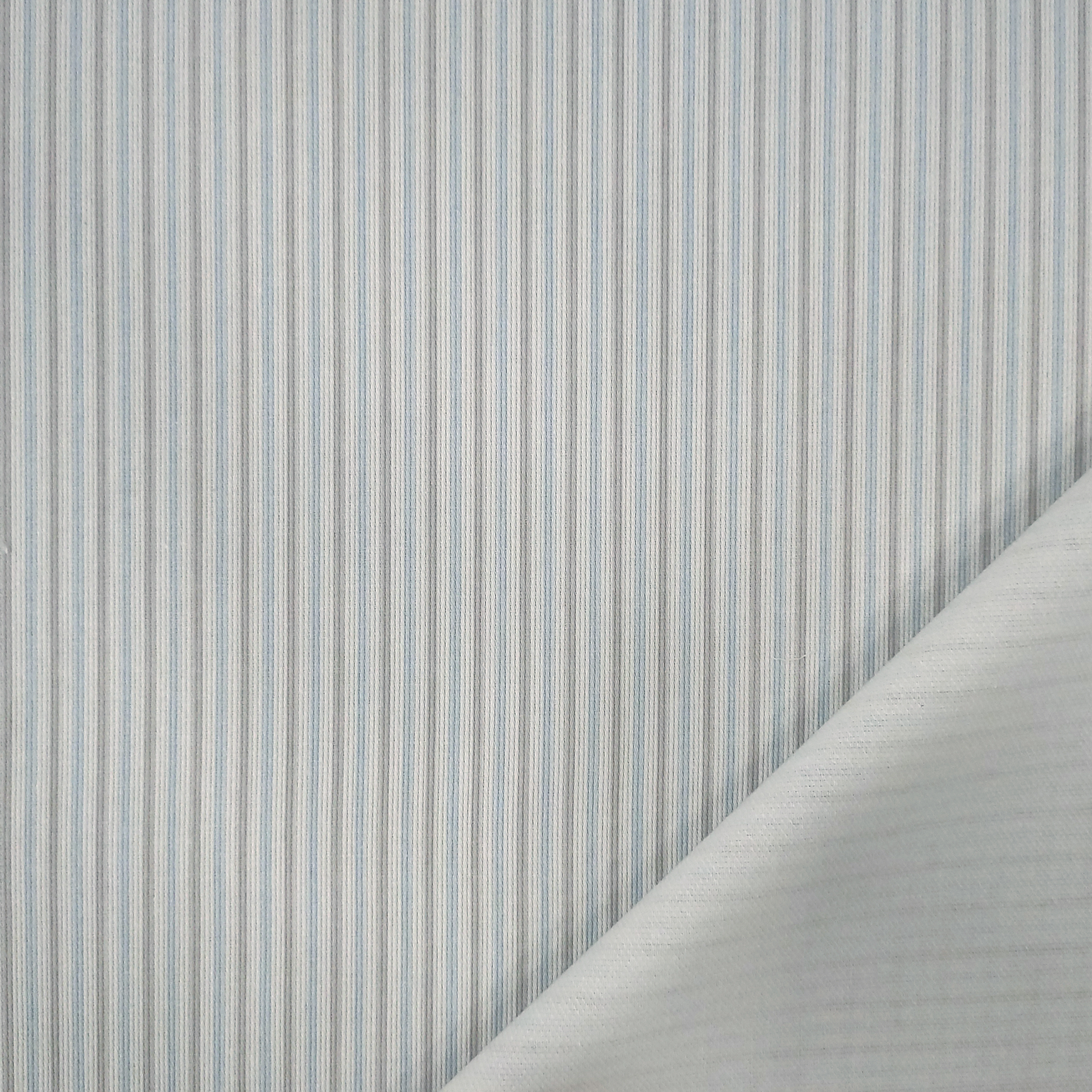 Piquet di cotone righe azzurro