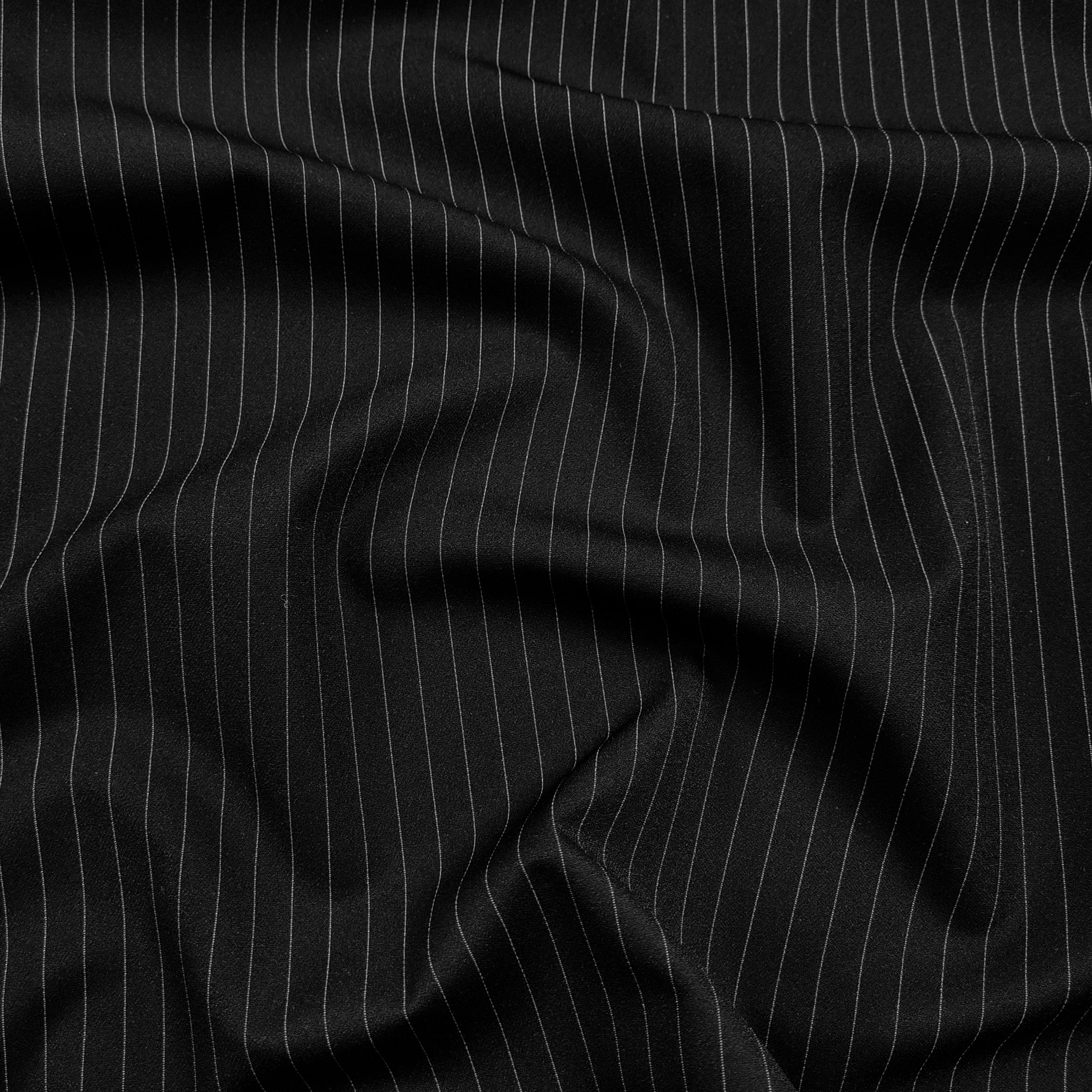 Tessuto Gessato Moda Nero