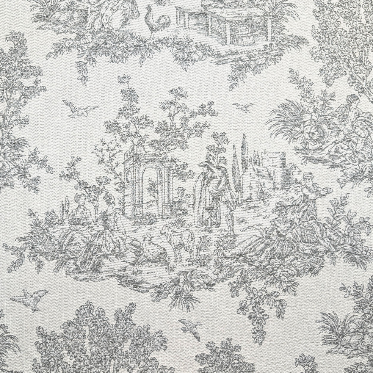 Jacquard Toile de Jouy Grigio H 280 cm Image
