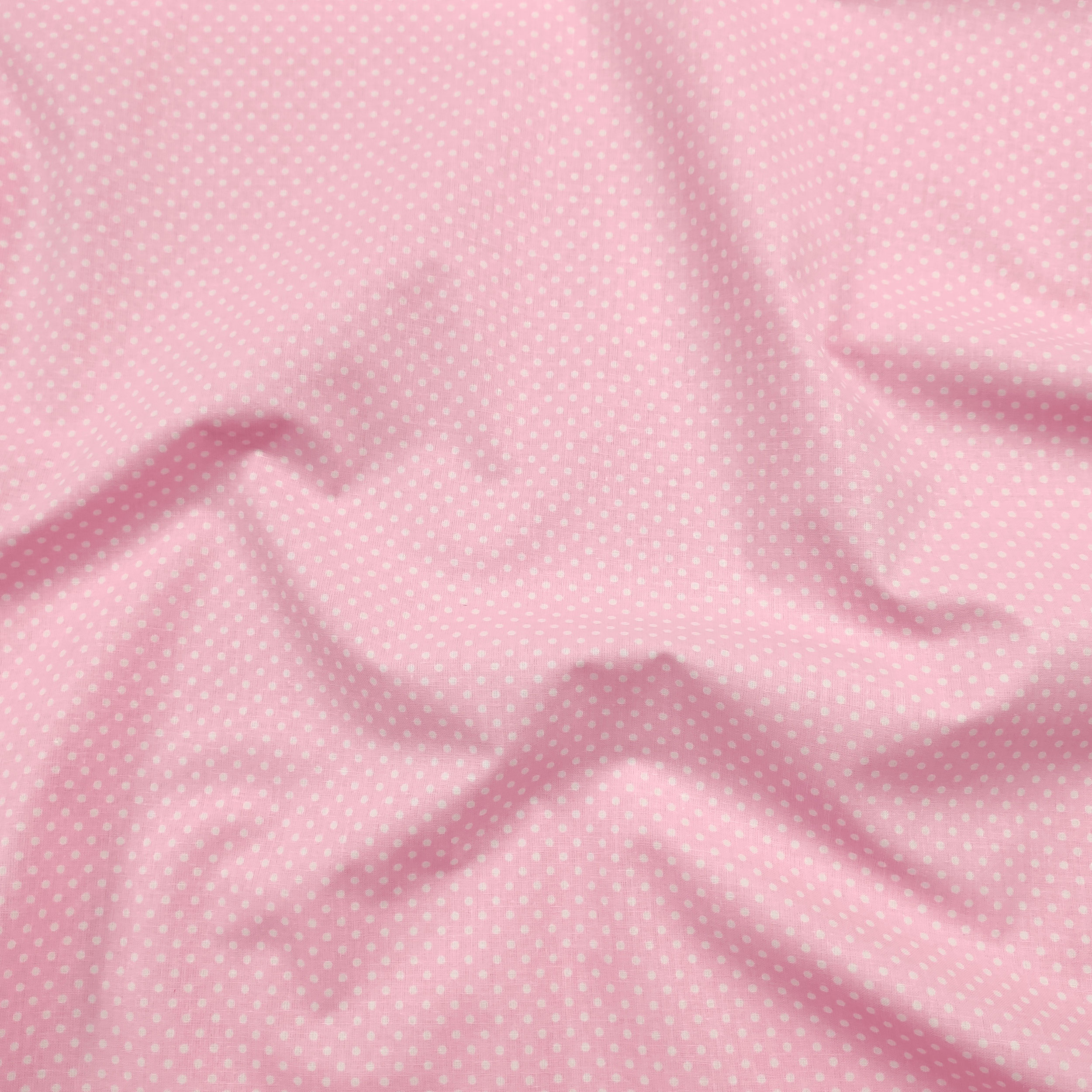 Tessuto Cotone Rosa a Pois Image